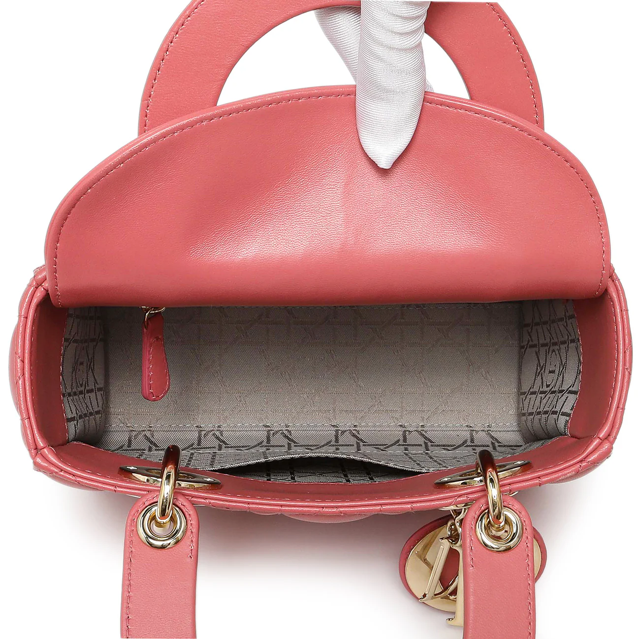 Christian Dior Pink Lambskin Cannage Small My ABCDior Lady Dior - Image 8