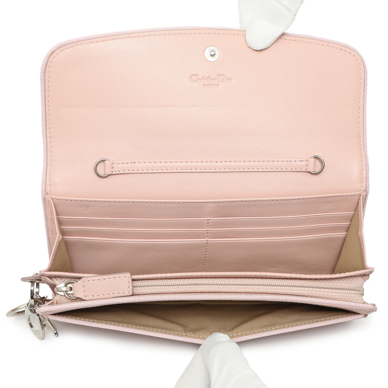 Christian Dior Pink Monogram Chain Wallet - Image 9