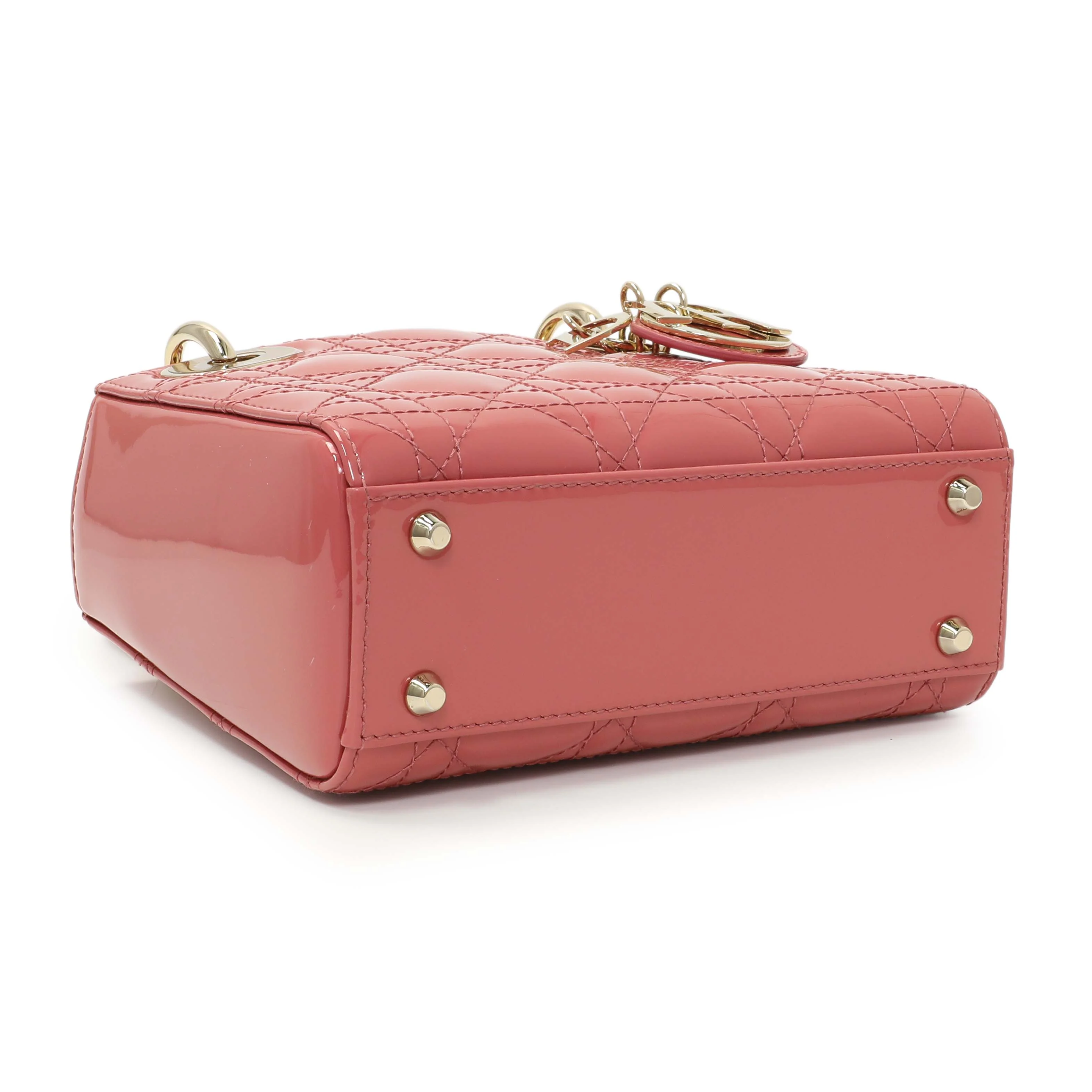 Christian Dior Pink Patent Cannage Mini Lady Dior - Image 3