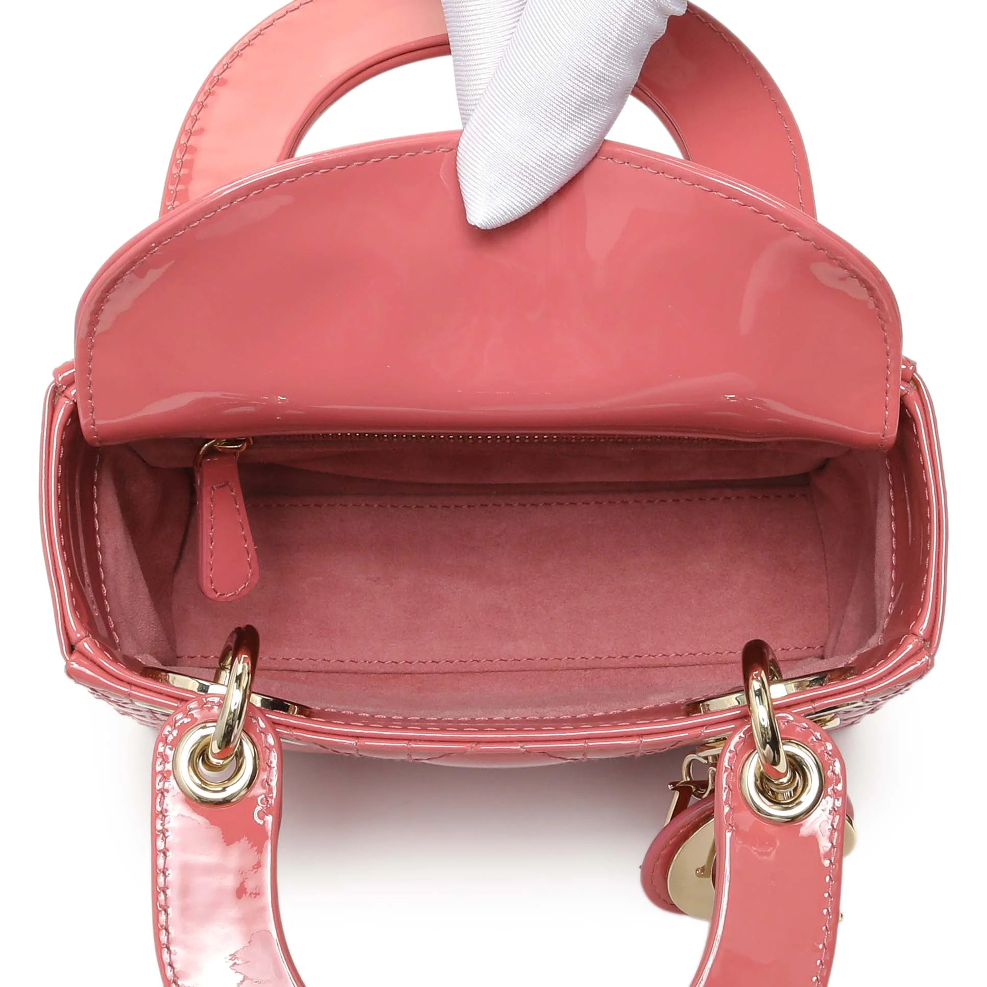 Christian Dior Pink Patent Cannage Mini Lady Dior - Image 4
