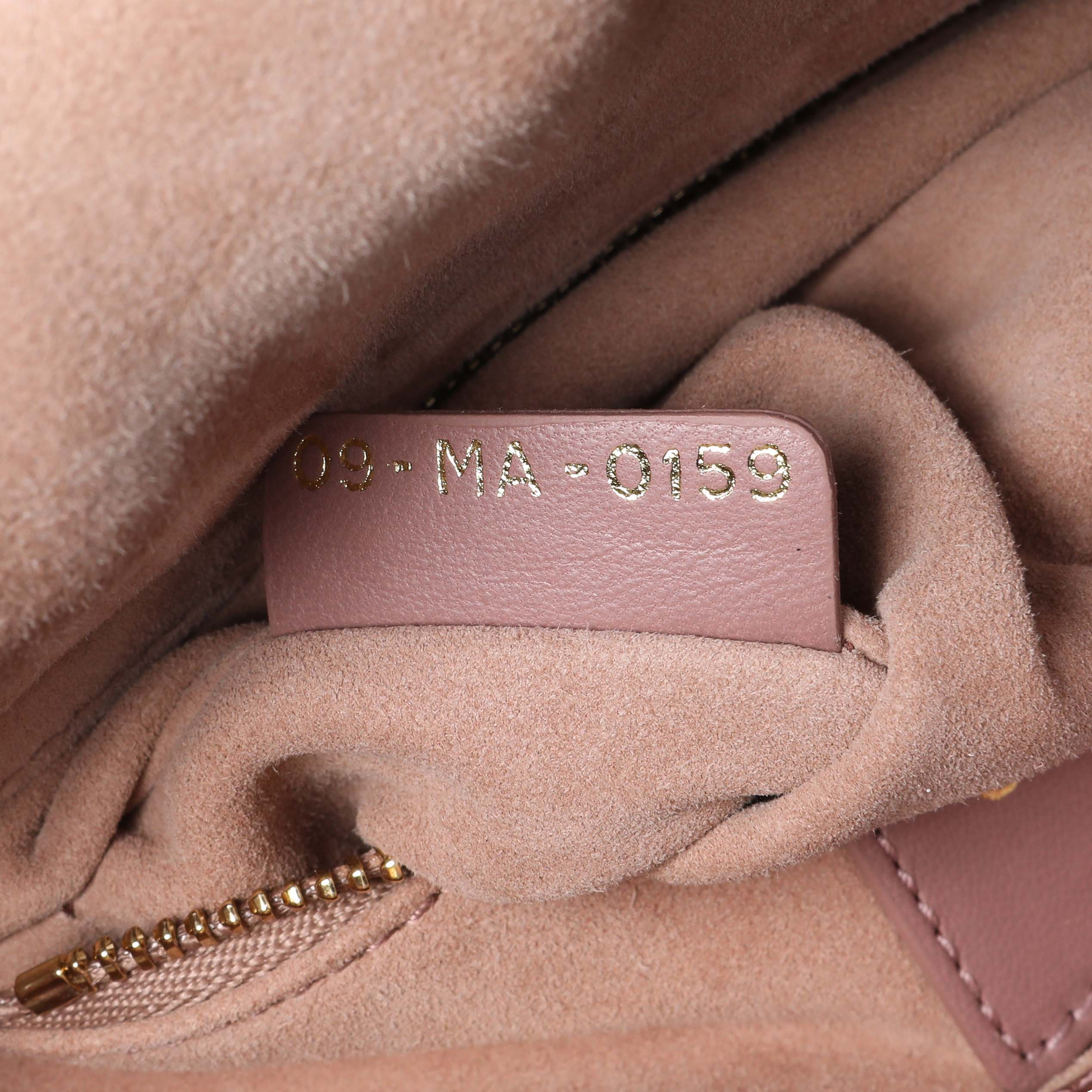 Christian Dior Pink Satin Crystal Cannage Small My ABCDior Lady Dior - Image 6
