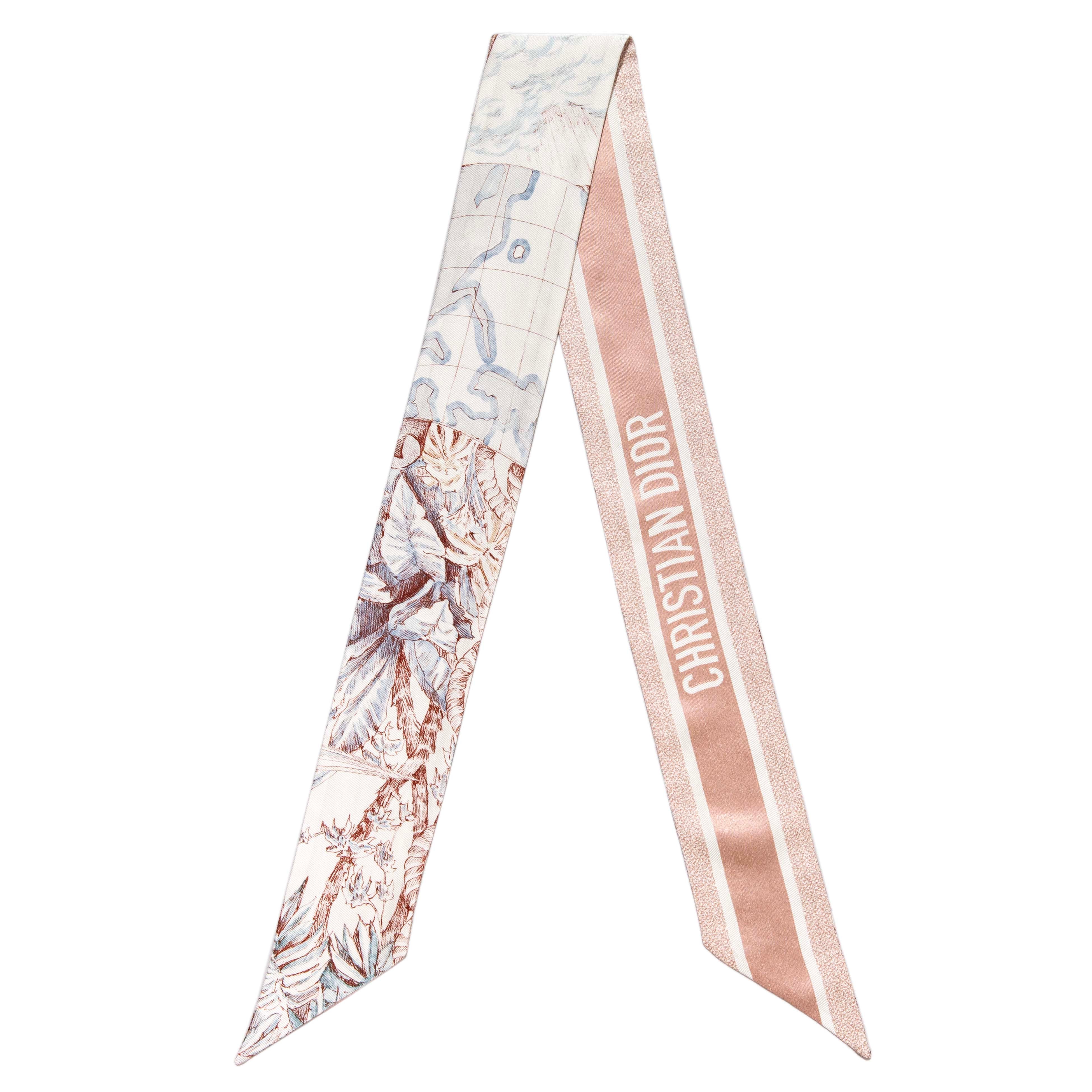 Christian Dior Pink Silk Mitzah Scarf - Image 2