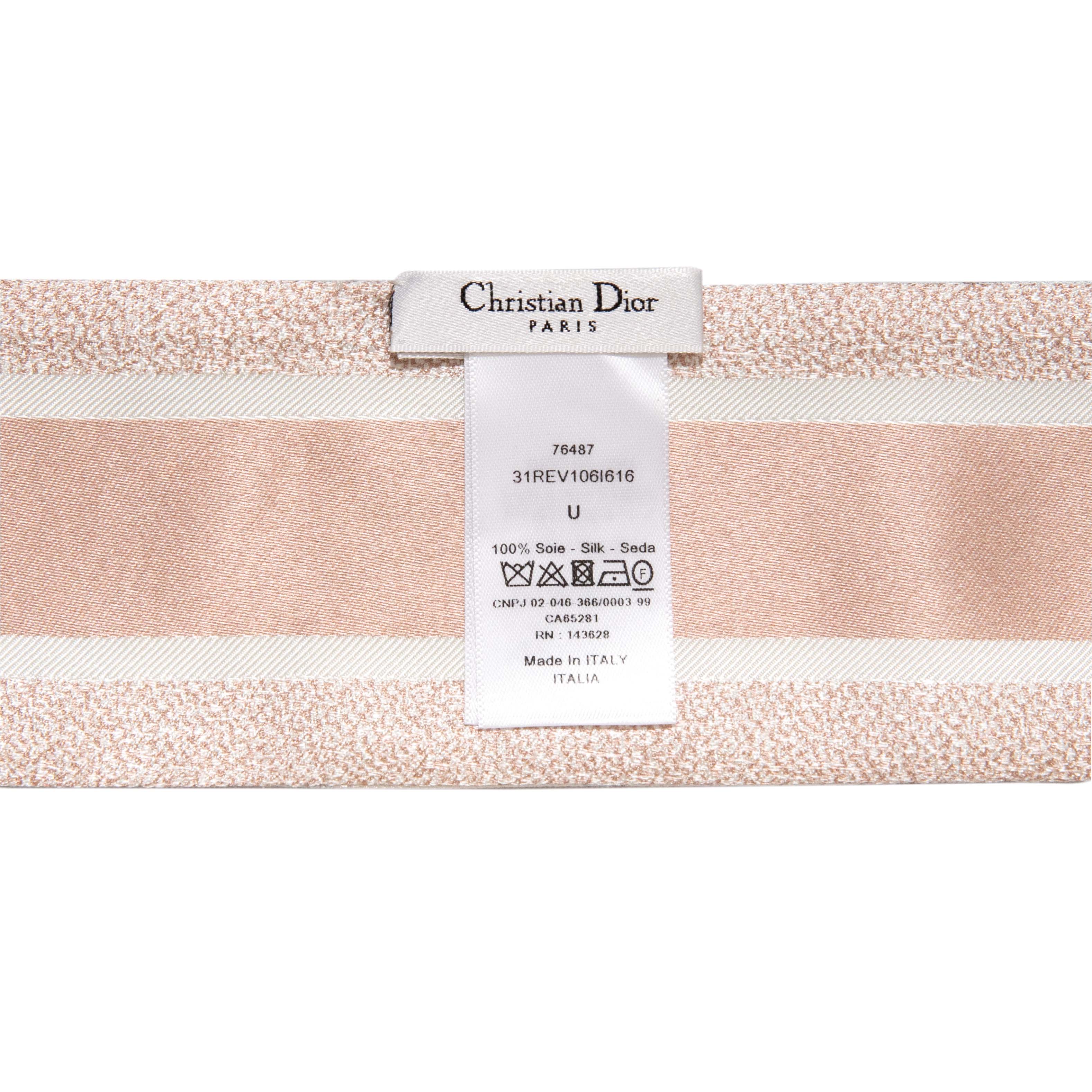 Christian Dior Pink Silk Mitzah Scarf - Image 3