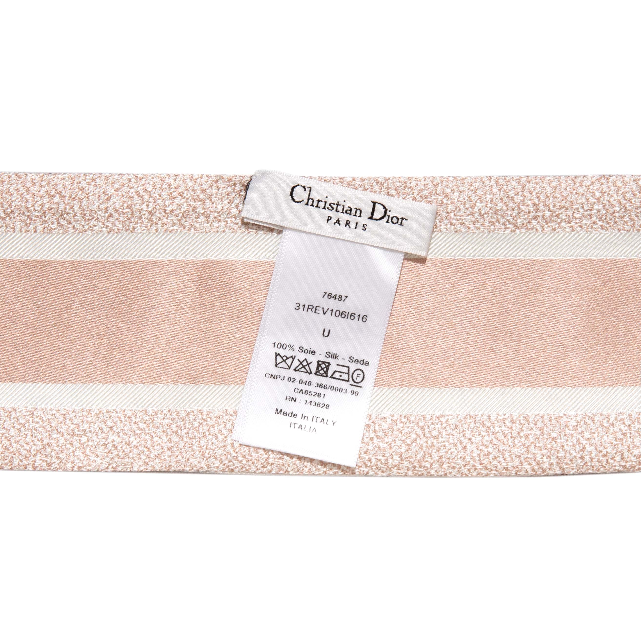 Christian Dior Pink Silk Mitzah Scarf - Image 4