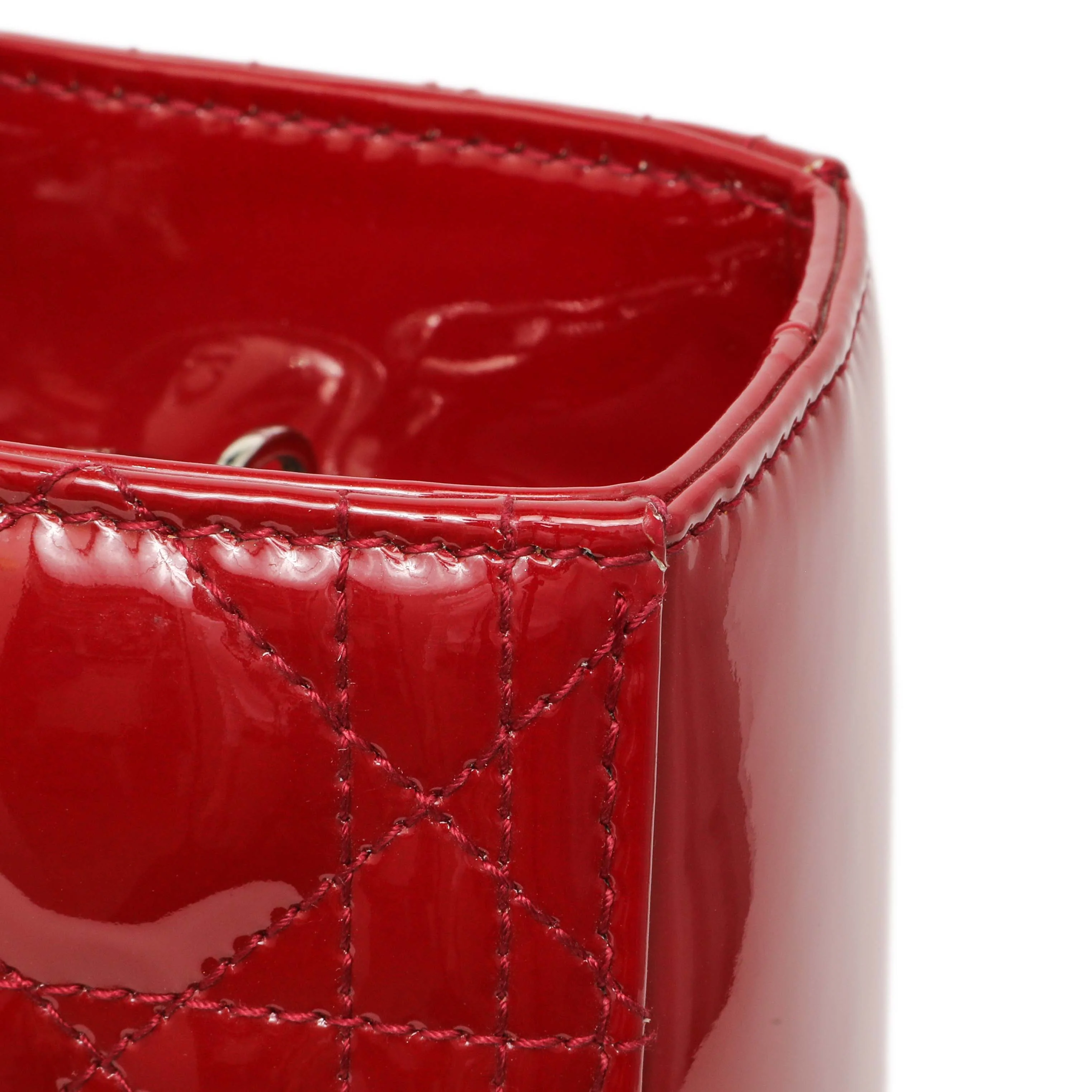 Christian Dior Red Patent Cannage Large Lady Dior - Image 11