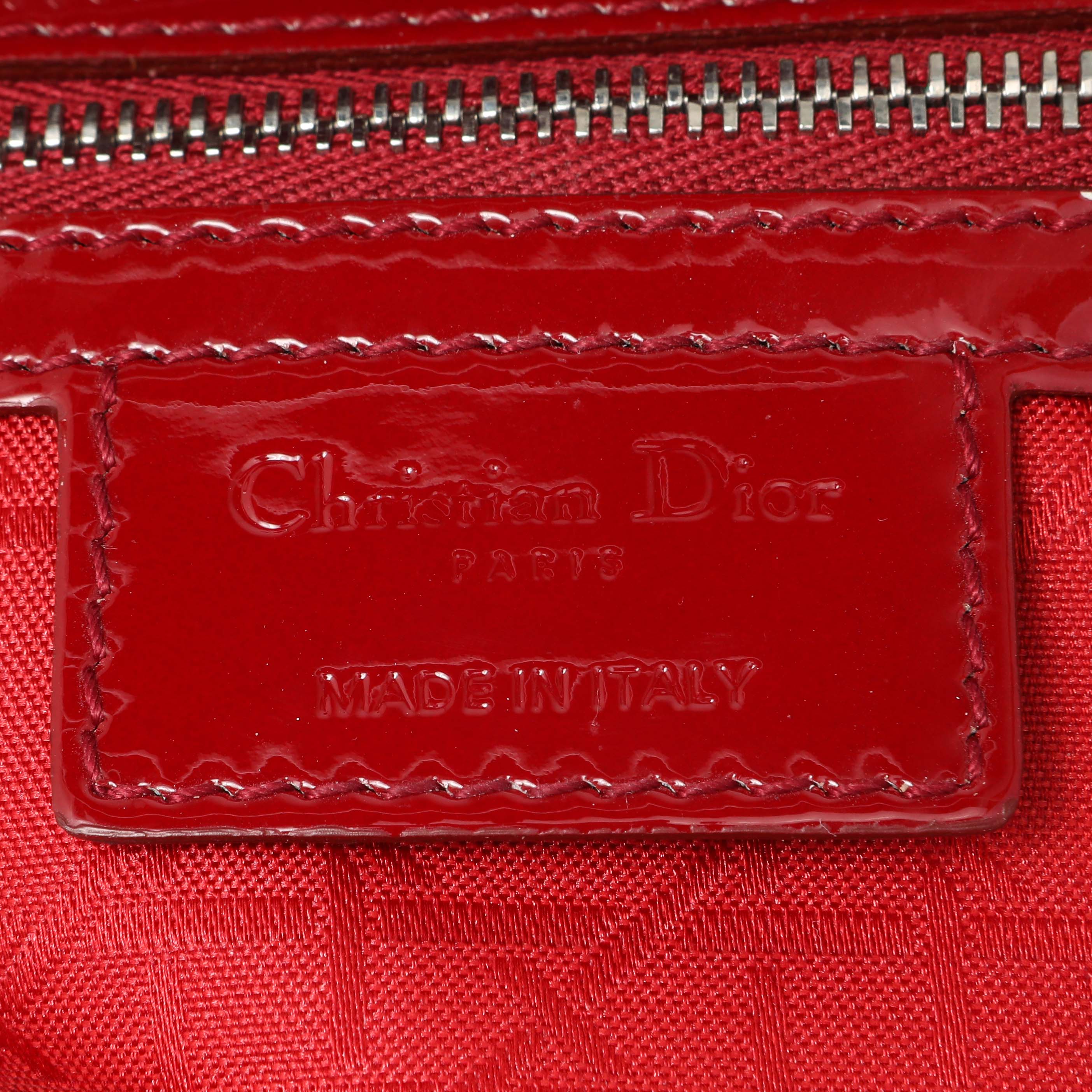 Christian Dior Red Patent Cannage Large Lady Dior - Image 13