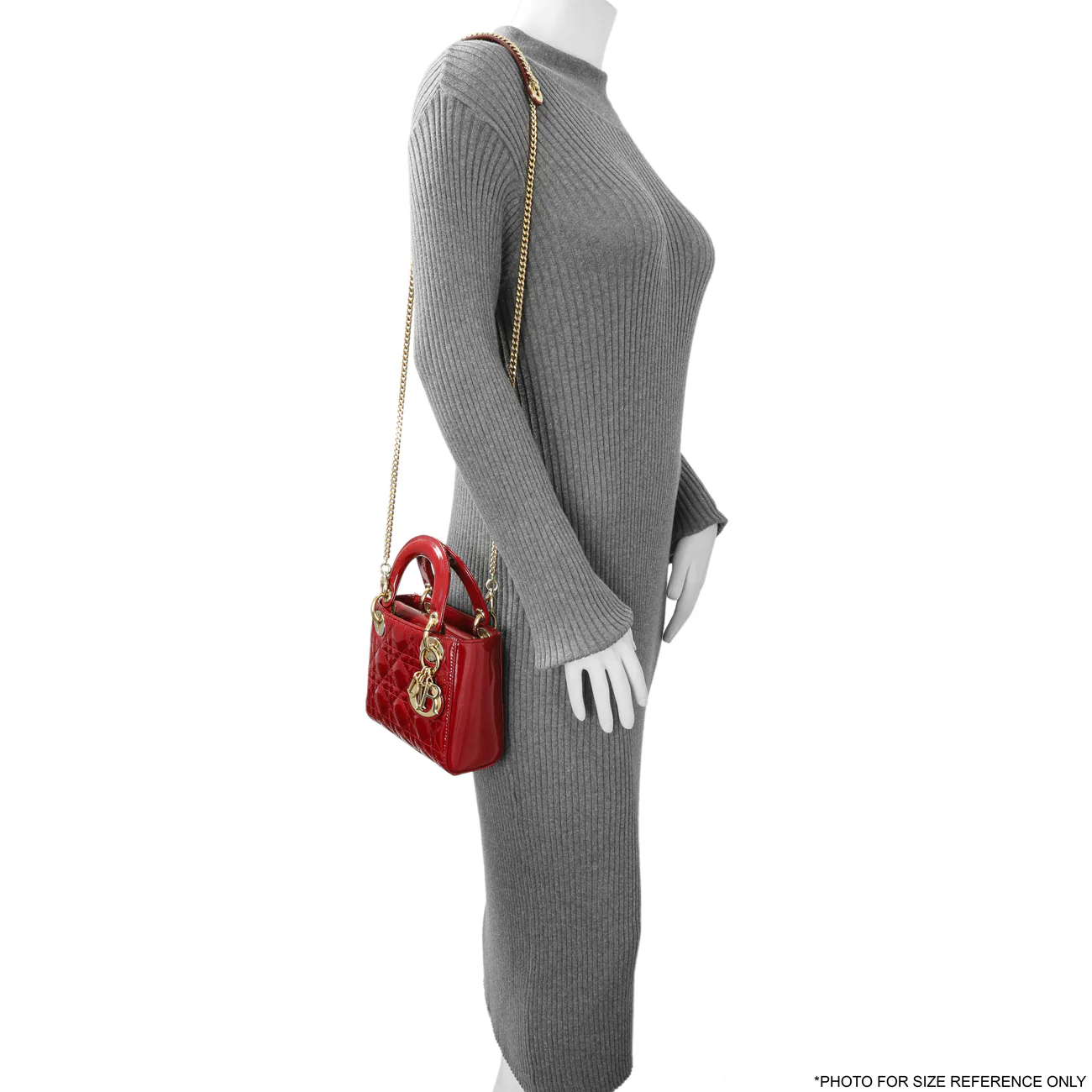 Christian Dior Red Patent Cannage Mini Lady Dior - Image 11