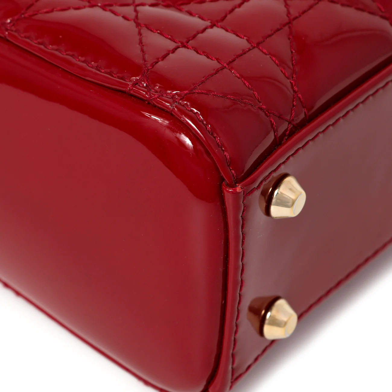 Christian Dior Red Patent Cannage Mini Lady Dior - Image 4
