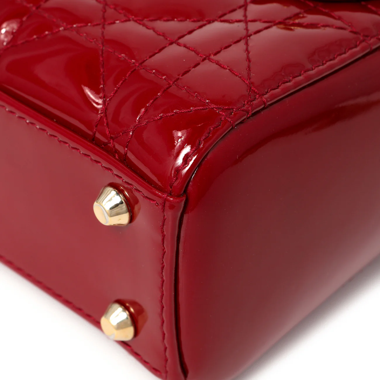 Christian Dior Red Patent Cannage Mini Lady Dior - Image 5