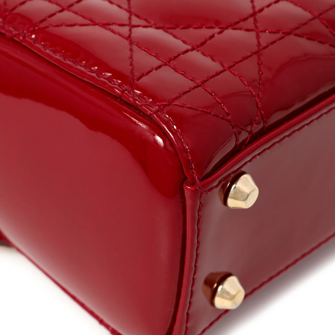 Christian Dior Red Patent Cannage Mini Lady Dior - Image 6