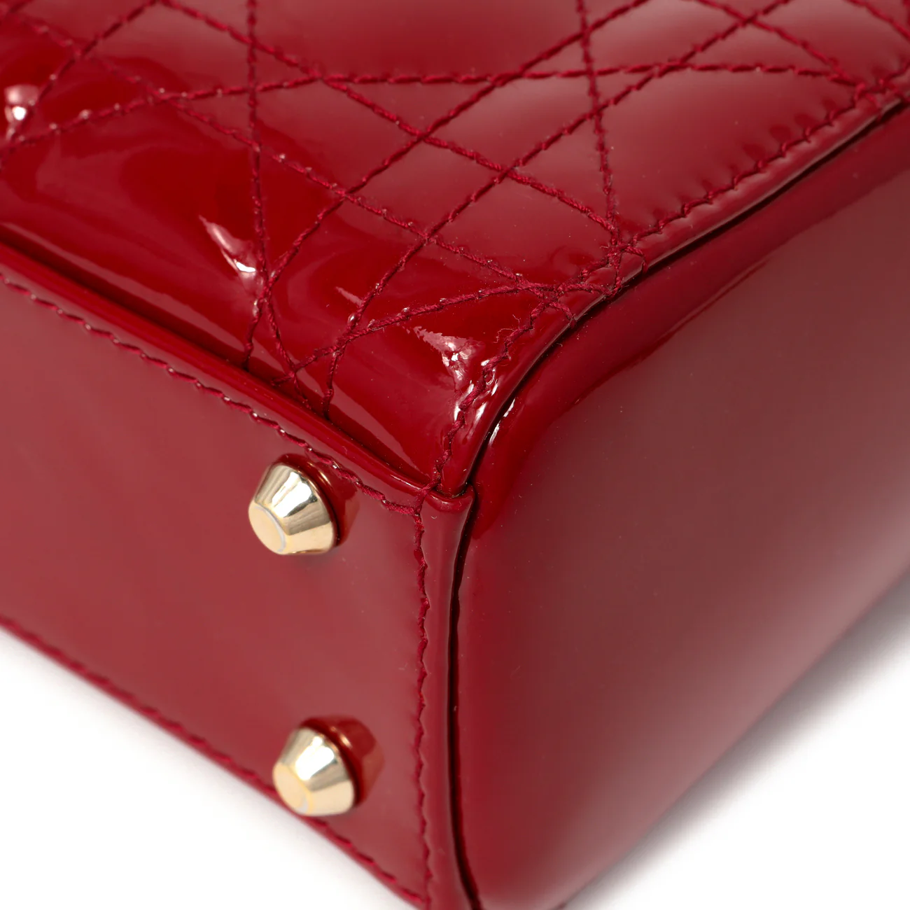 Christian Dior Red Patent Cannage Mini Lady Dior - Image 7