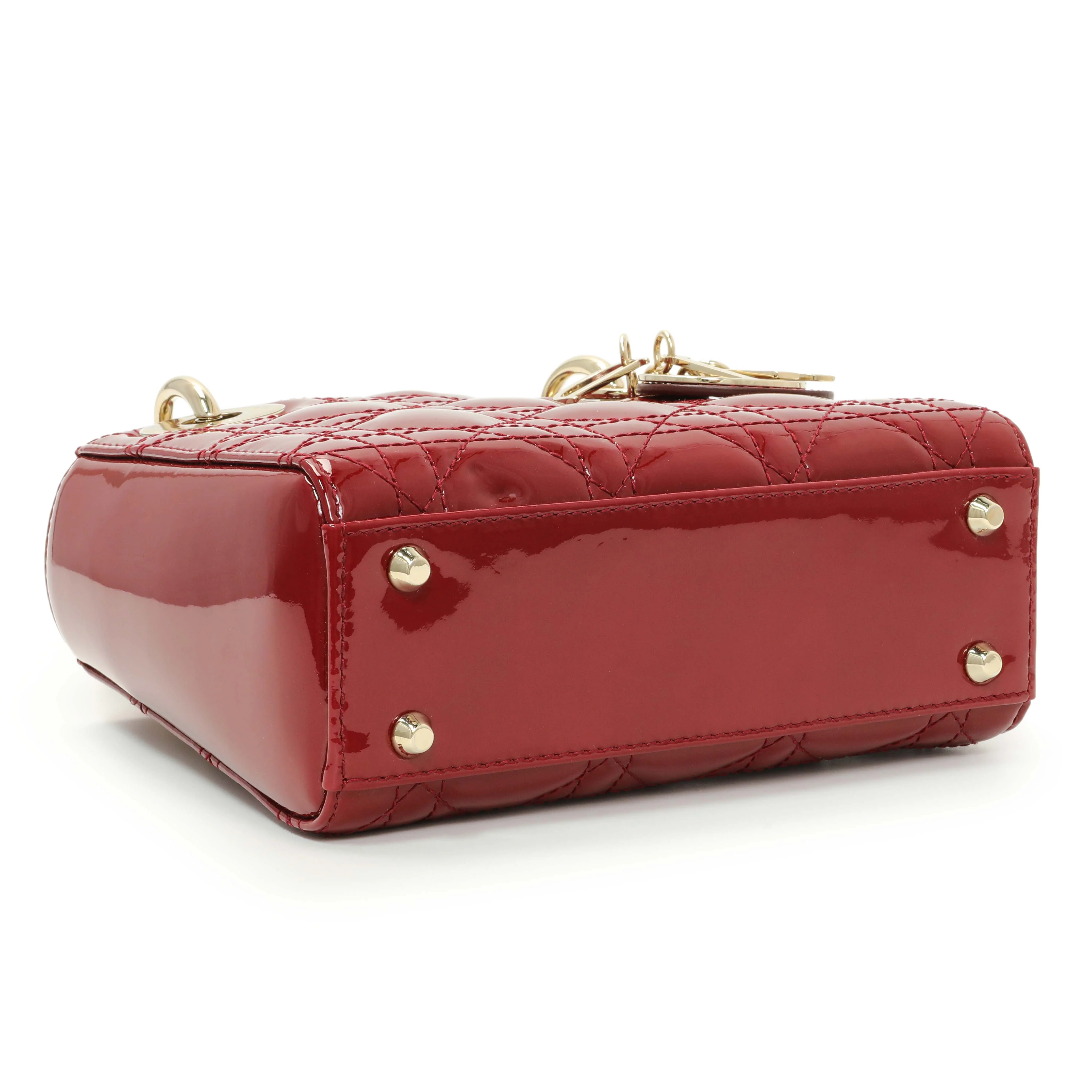 Christian Dior Red Patent Cannage Mini Lady Dior - Image 3