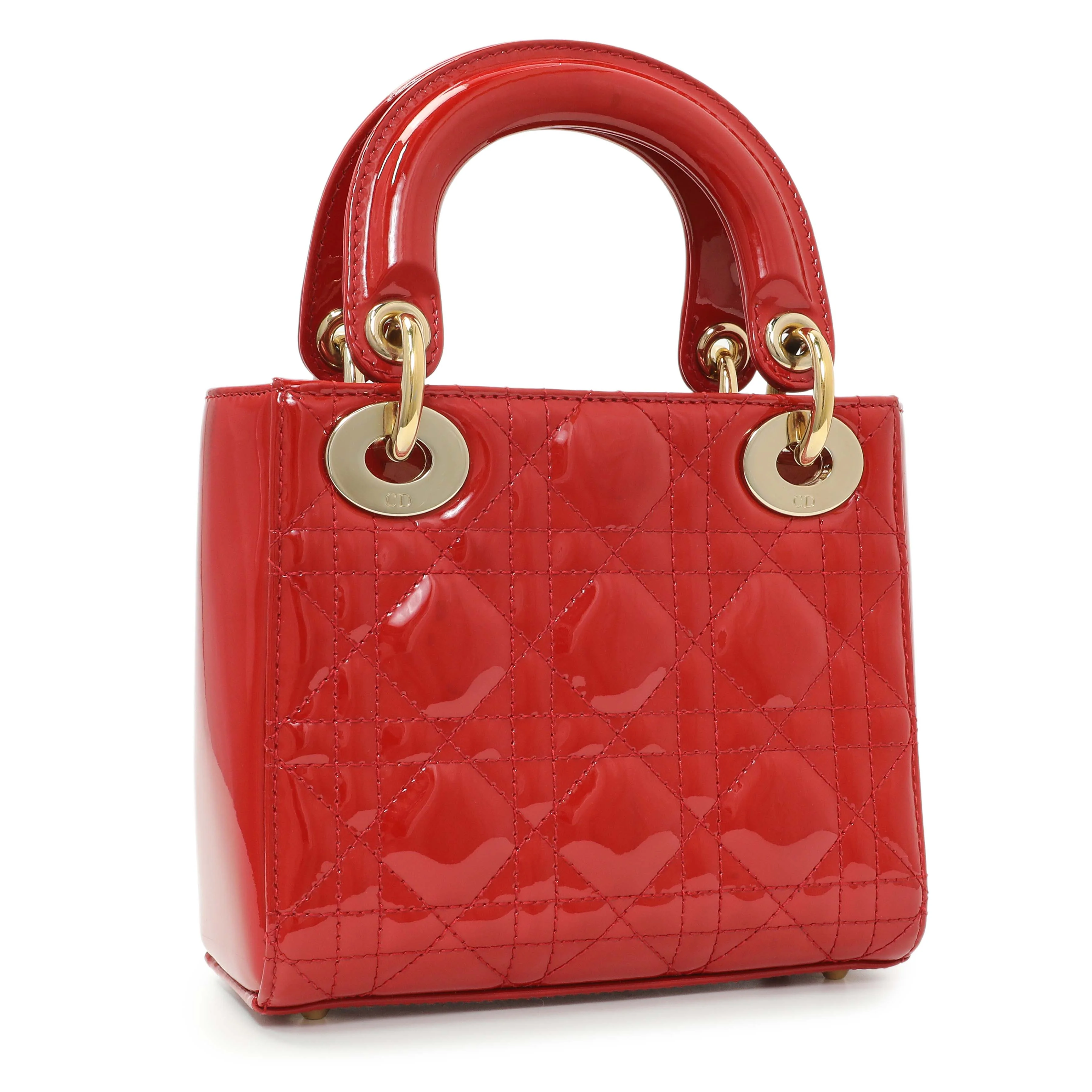 Christian Dior Red Patent Cannage Mini Lady Dior - Image 2