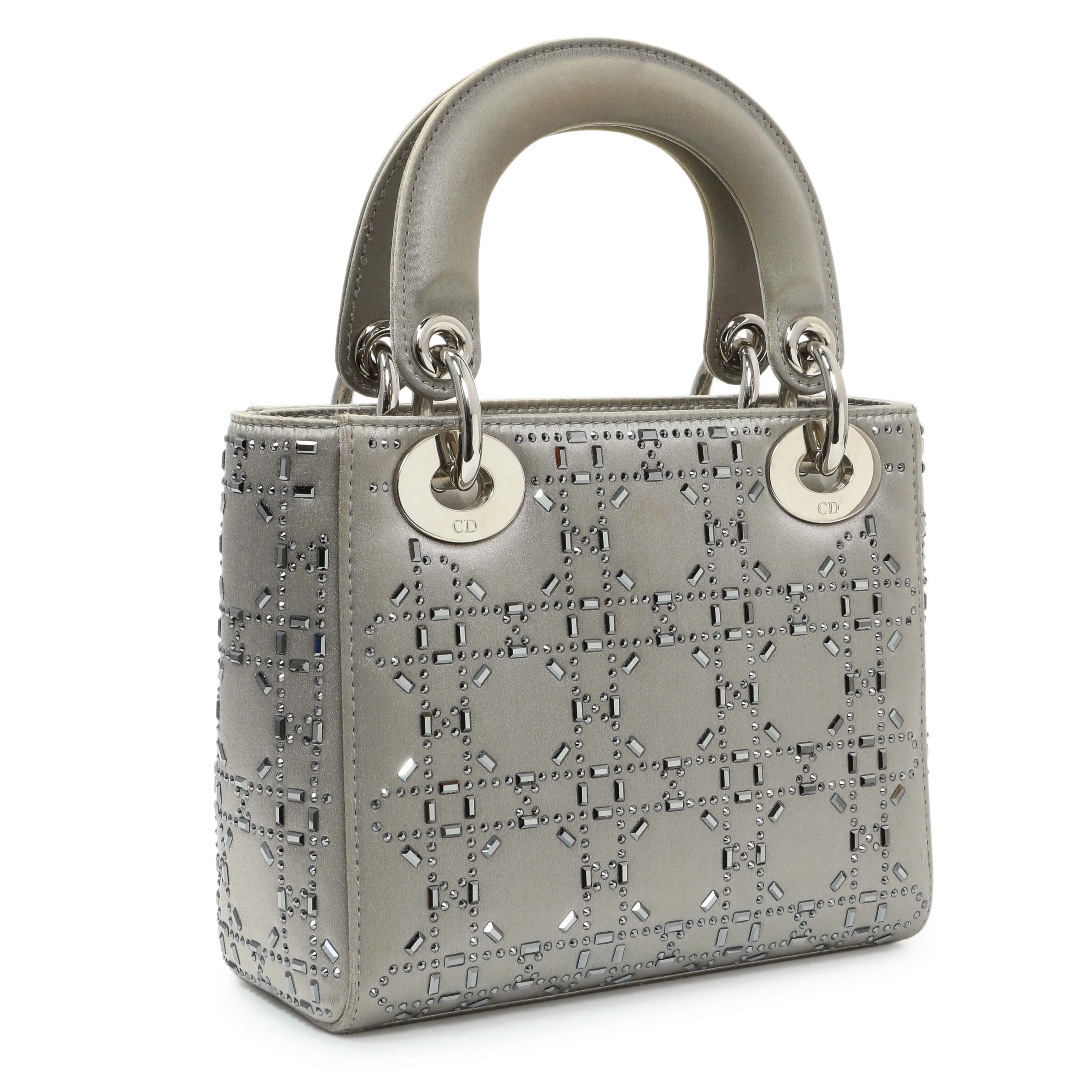Christian Dior Satin Crystal Cannage Mini Lady Dior - Image 2