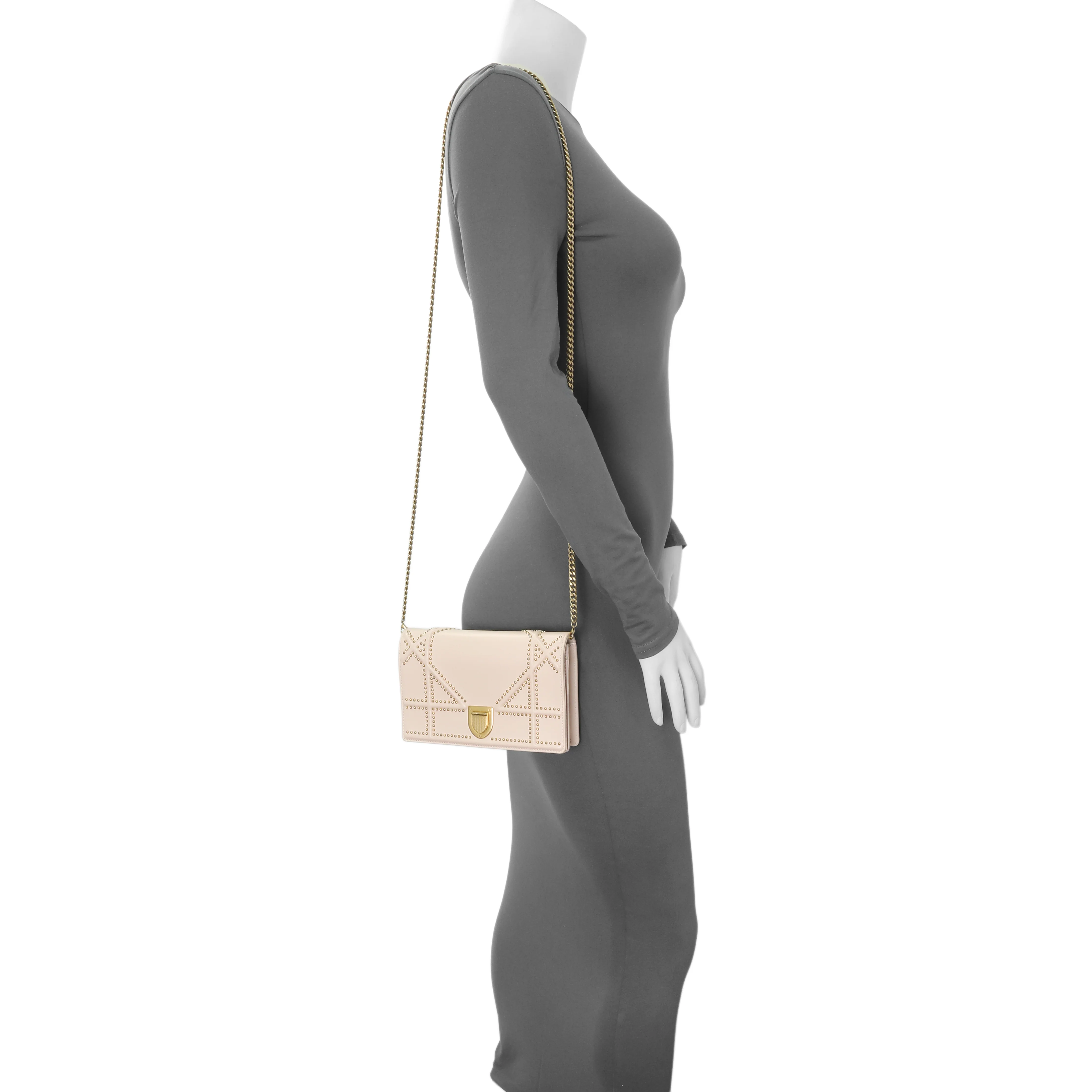 Christian Dior Studded Calfskin Diorama Wallet On Chain - Image 14