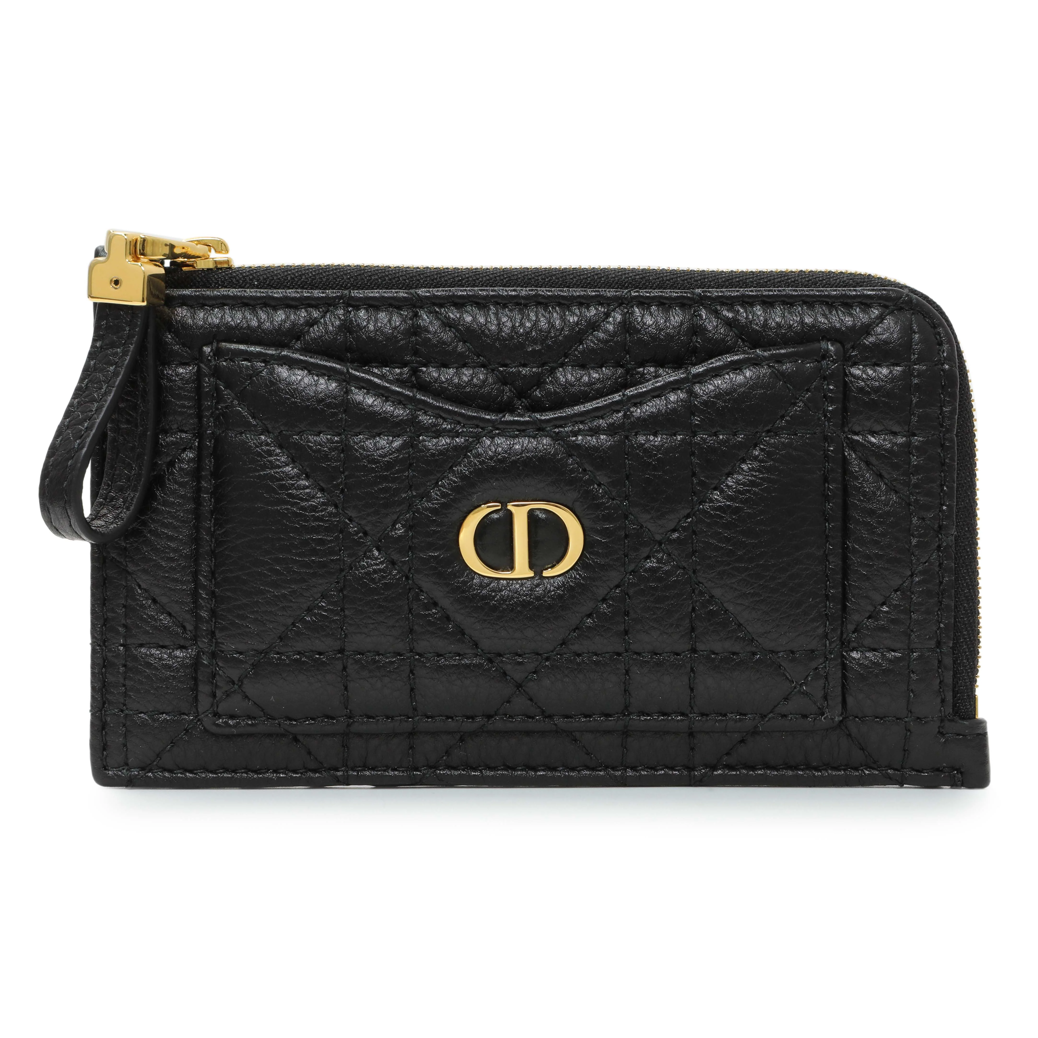 Christian Dior Supple Calfskin Cannage Lady Dior Cosmos Zipped Card Holder