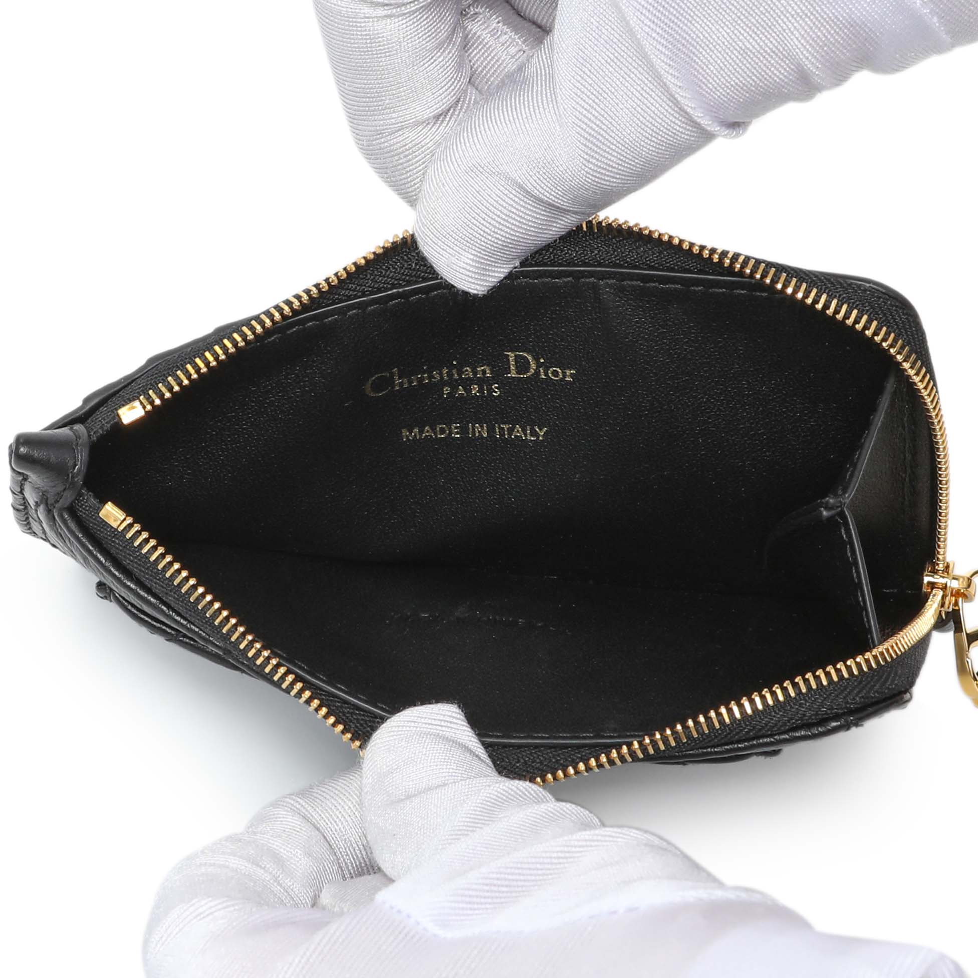 Christian Dior Supple Calfskin Cannage Lady Dior Cosmos Zipped Card Holder - Image 4