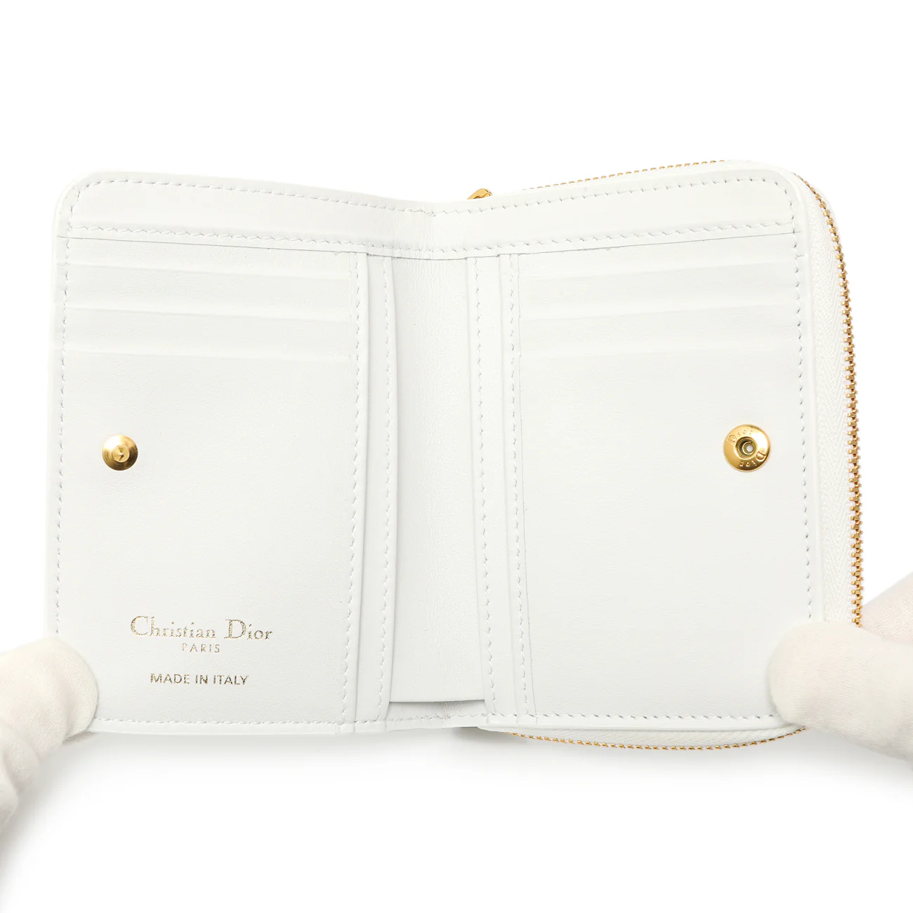 Christian Dior White Calfskin Dioramour Je Vous Adore Caro Scarlet Wallet - Image 4