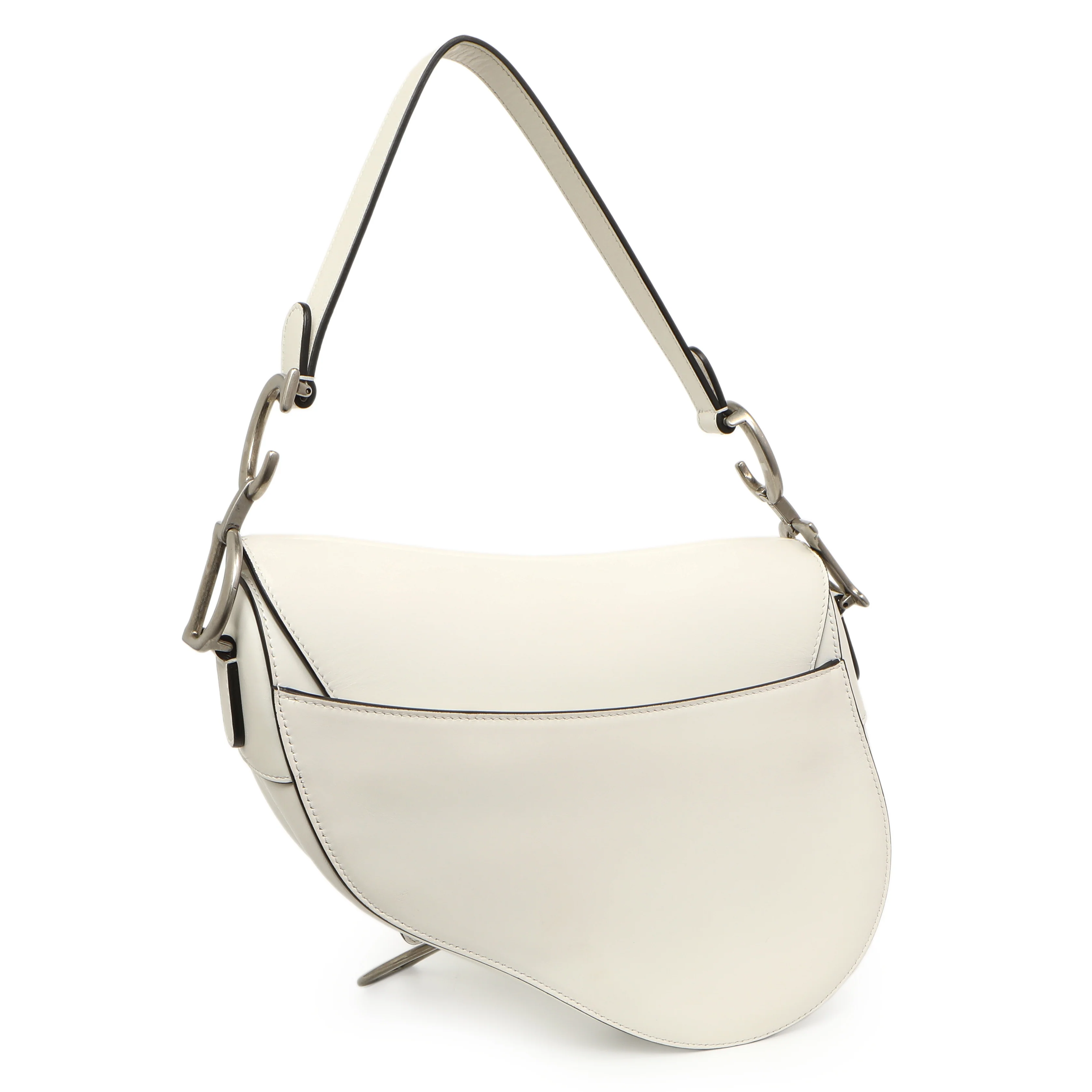 Christian Dior White Calfskin Saddle Bag - Image 2