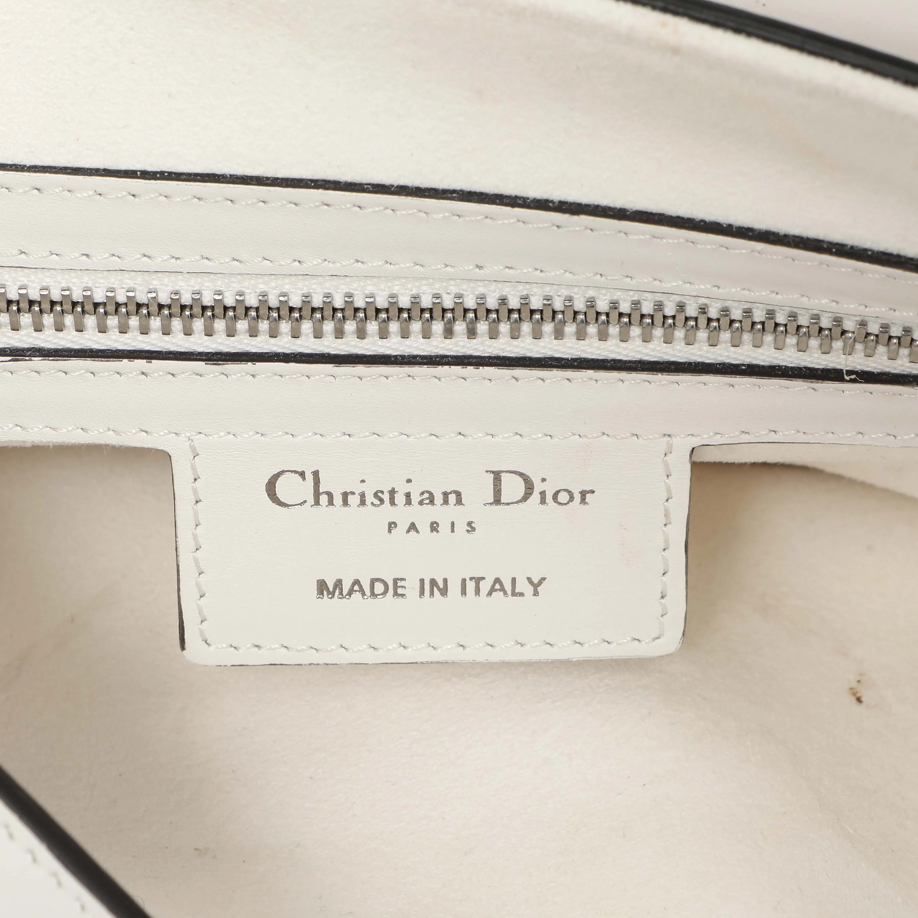 Christian Dior White Calfskin Saddle Bag - Image 5