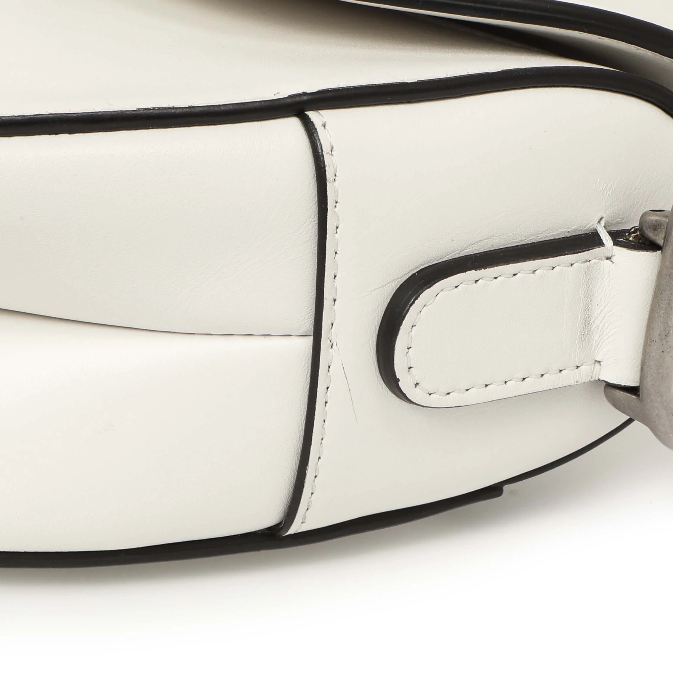 Christian Dior White Calfskin Saddle Bag - Image 7