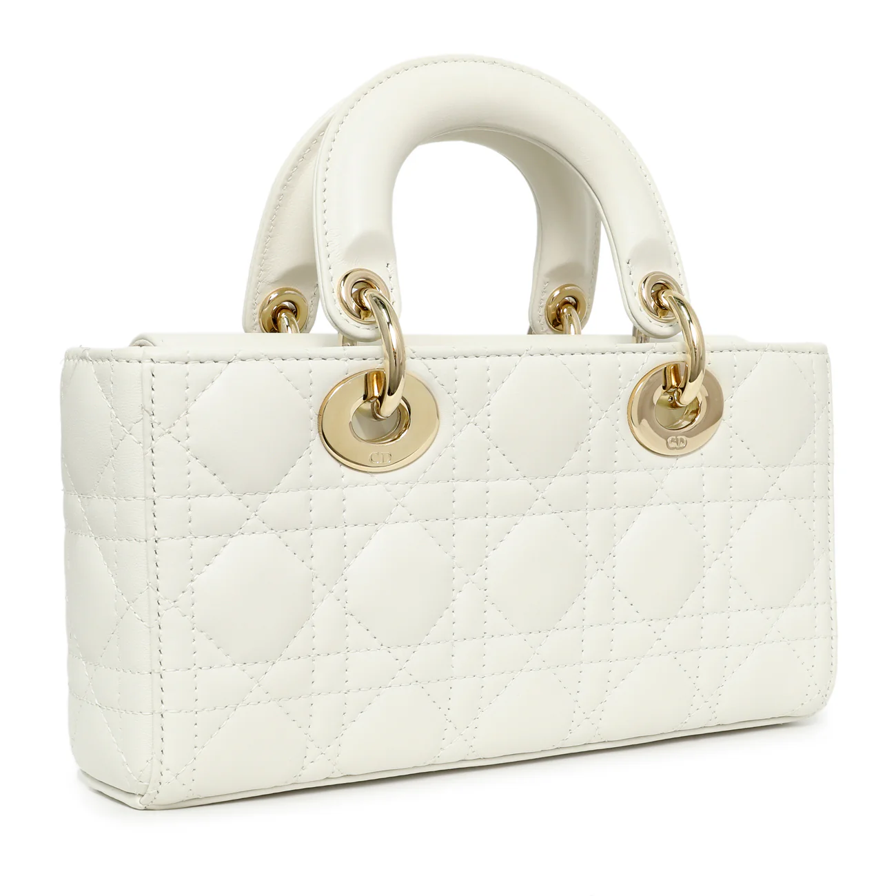 Christian Dior White Lambskin Cannage Small Lady D-Joy - Image 2