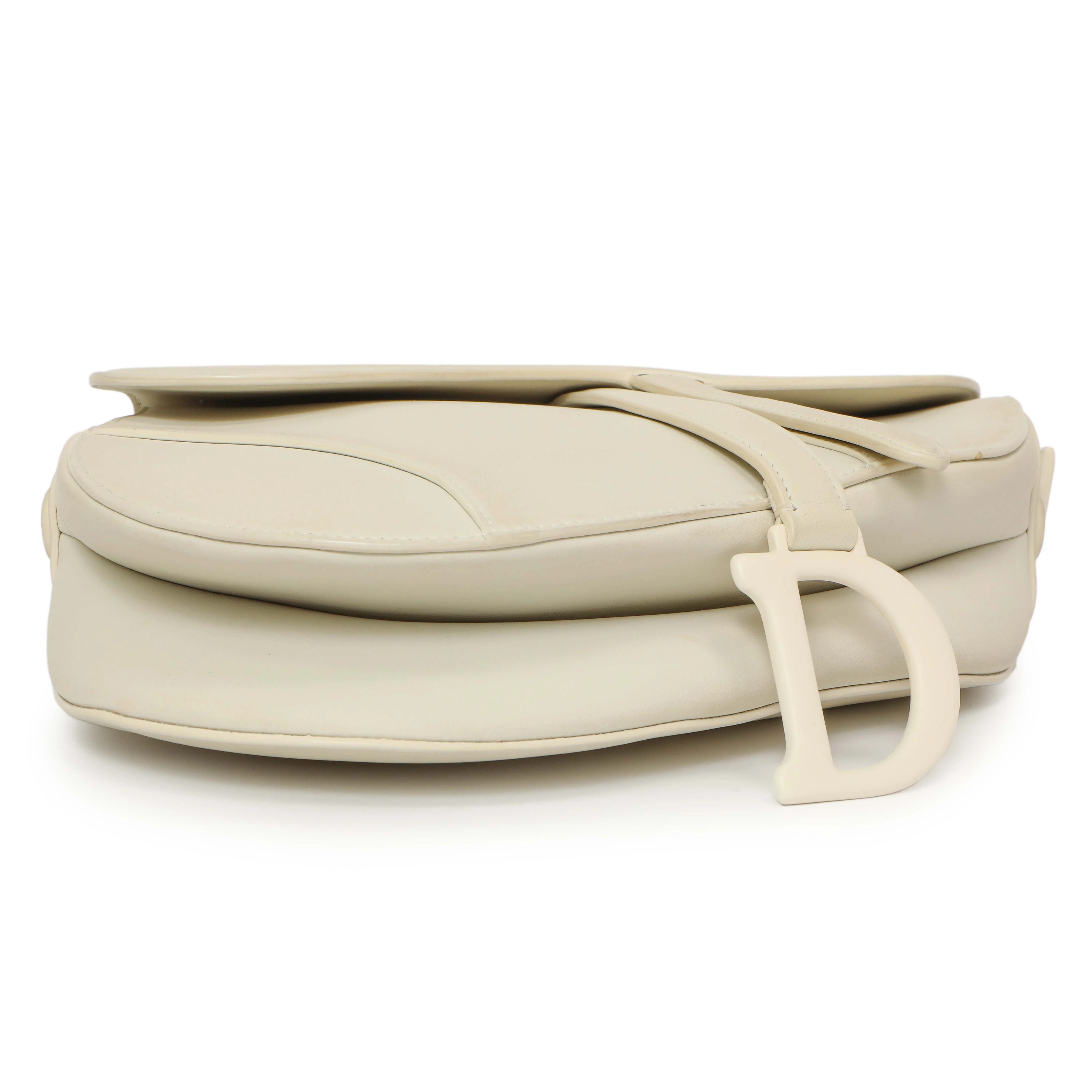 Christian Dior White Ultra Matte Calfskin Saddle Bag - Image 3