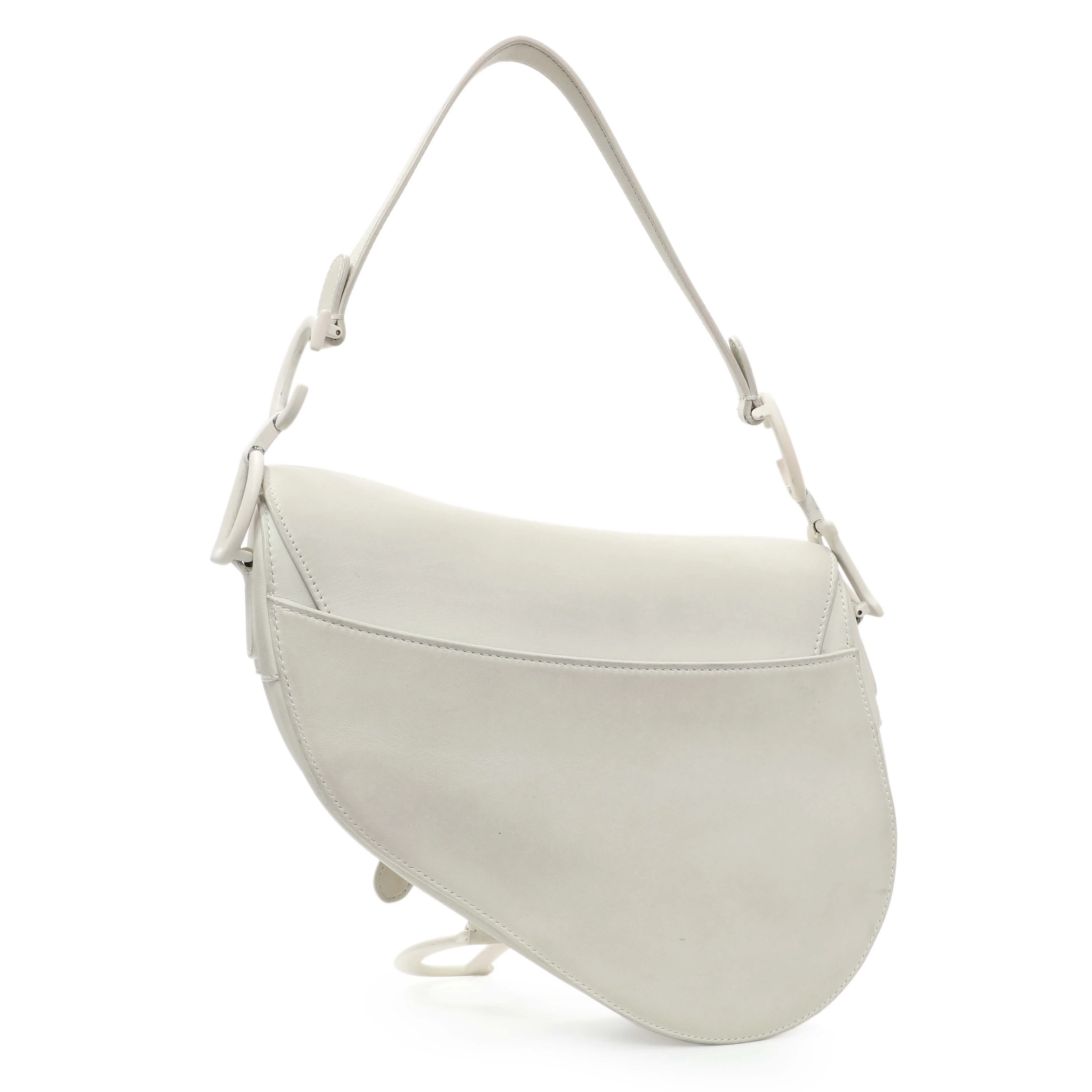 Christian Dior White Ultra Matte Calfskin Saddle Bag - Image 2