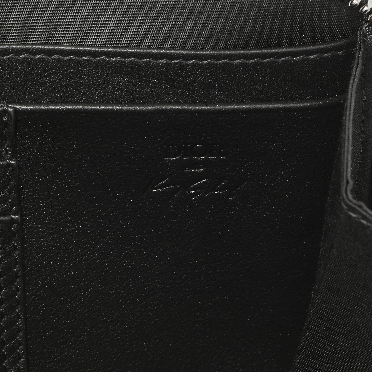 Christian Dior X Kenny Scharf Oblique Embroidered Patches Double Zip Crossbody Pouch - Image 6