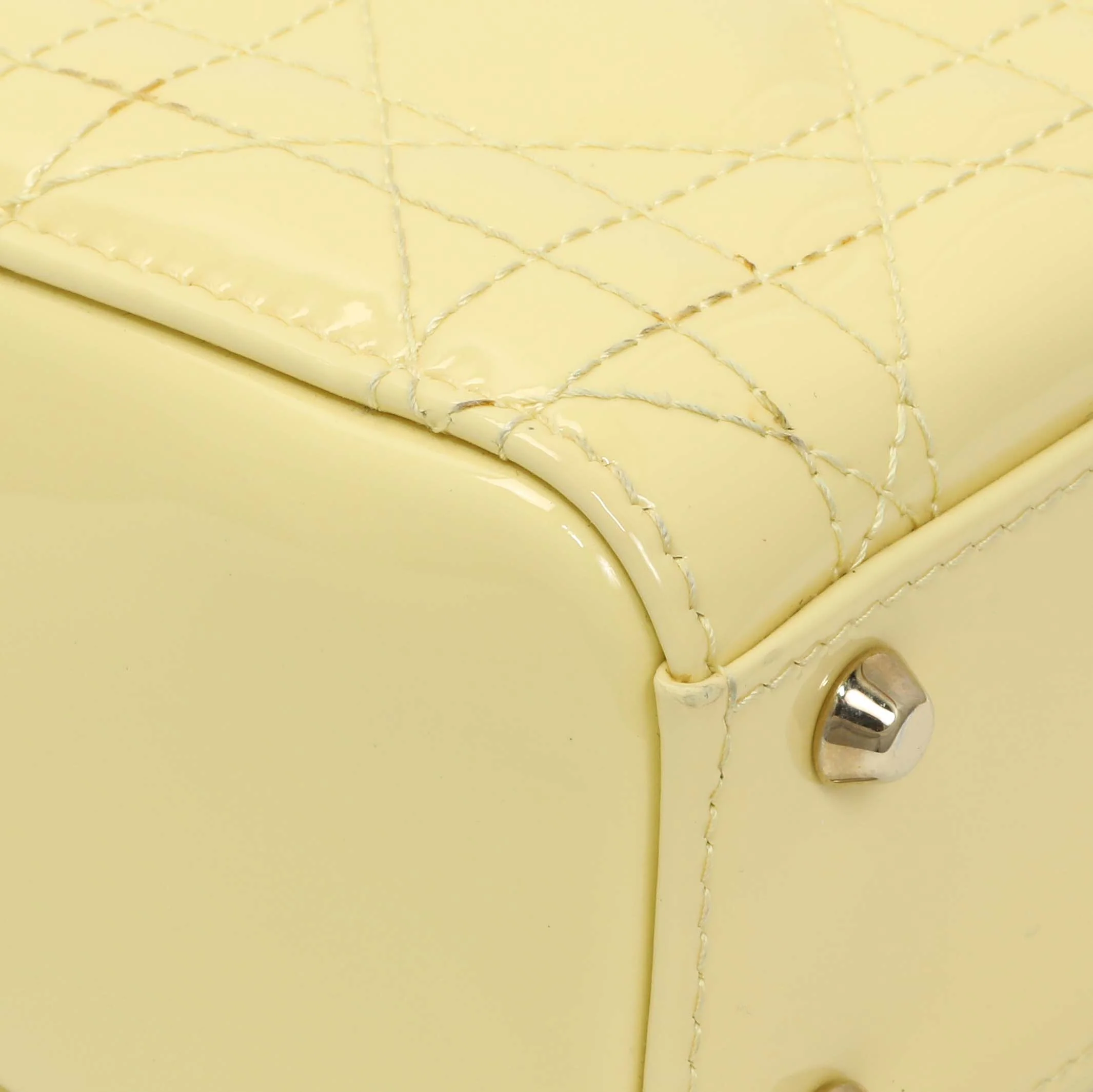 Christian Dior Yellow Patent Cannage Mini Lady Dior - Image 4