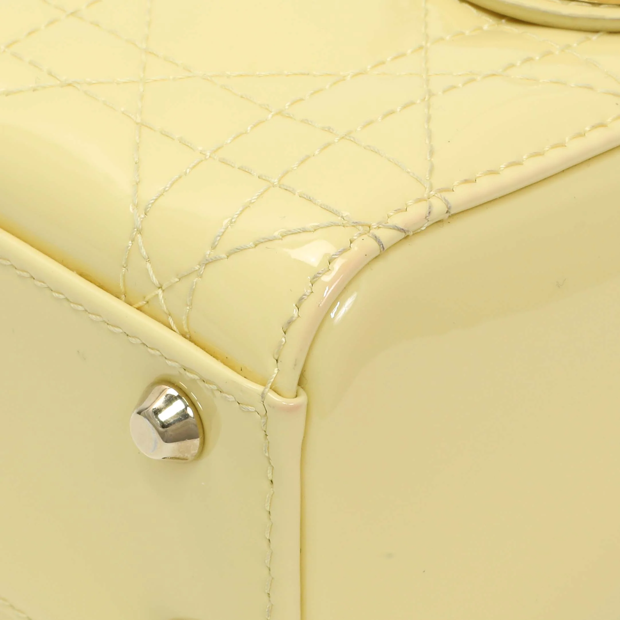 Christian Dior Yellow Patent Cannage Mini Lady Dior - Image 5