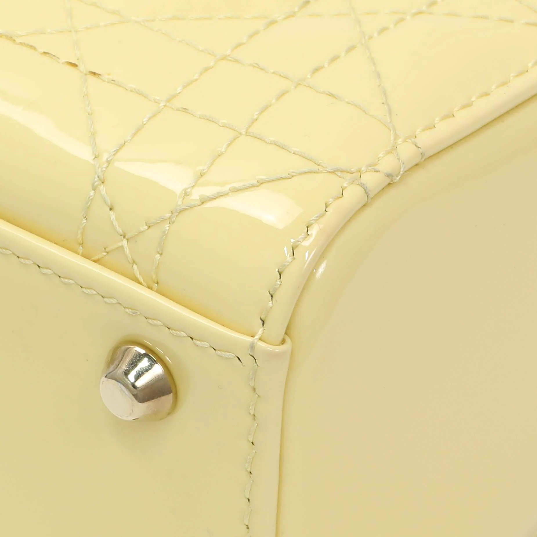 Christian Dior Yellow Patent Cannage Mini Lady Dior - Image 7
