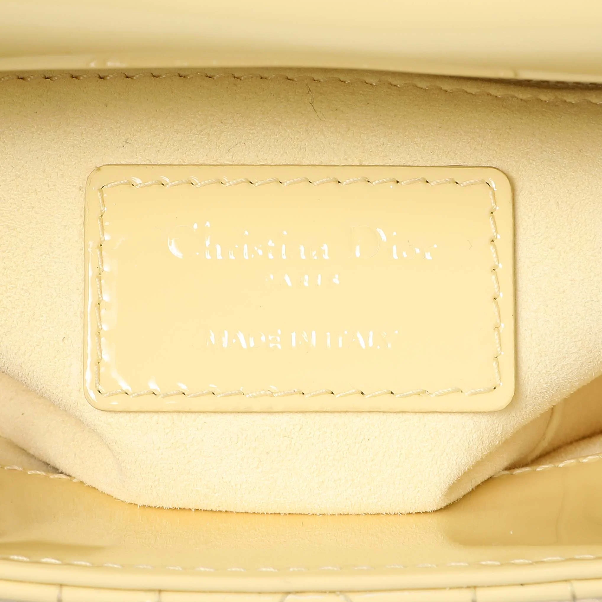 Christian Dior Yellow Patent Cannage Mini Lady Dior - Image 9