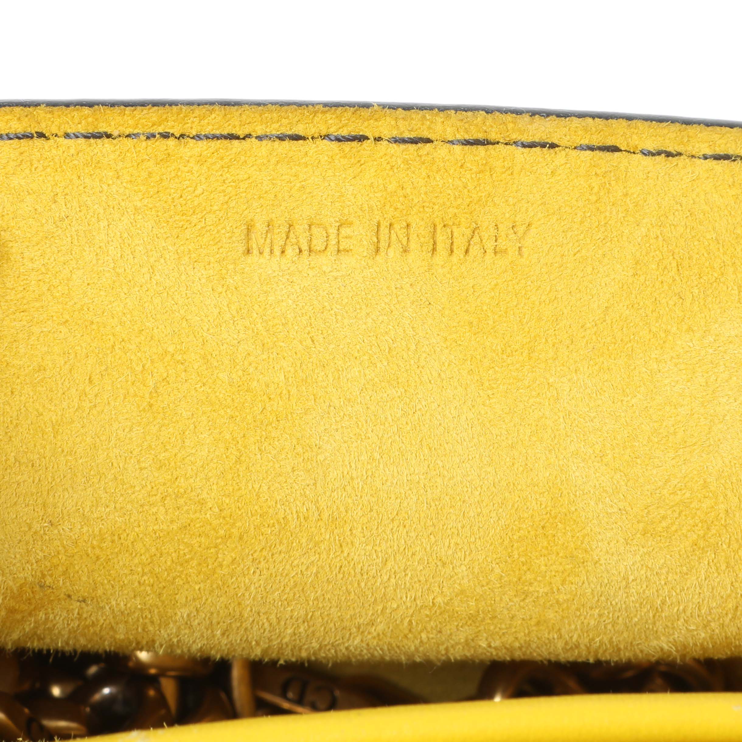 Christian Dior Yellow Suede Mosaic of Mirrors Mini J'Adior Chain Flap - Image 10