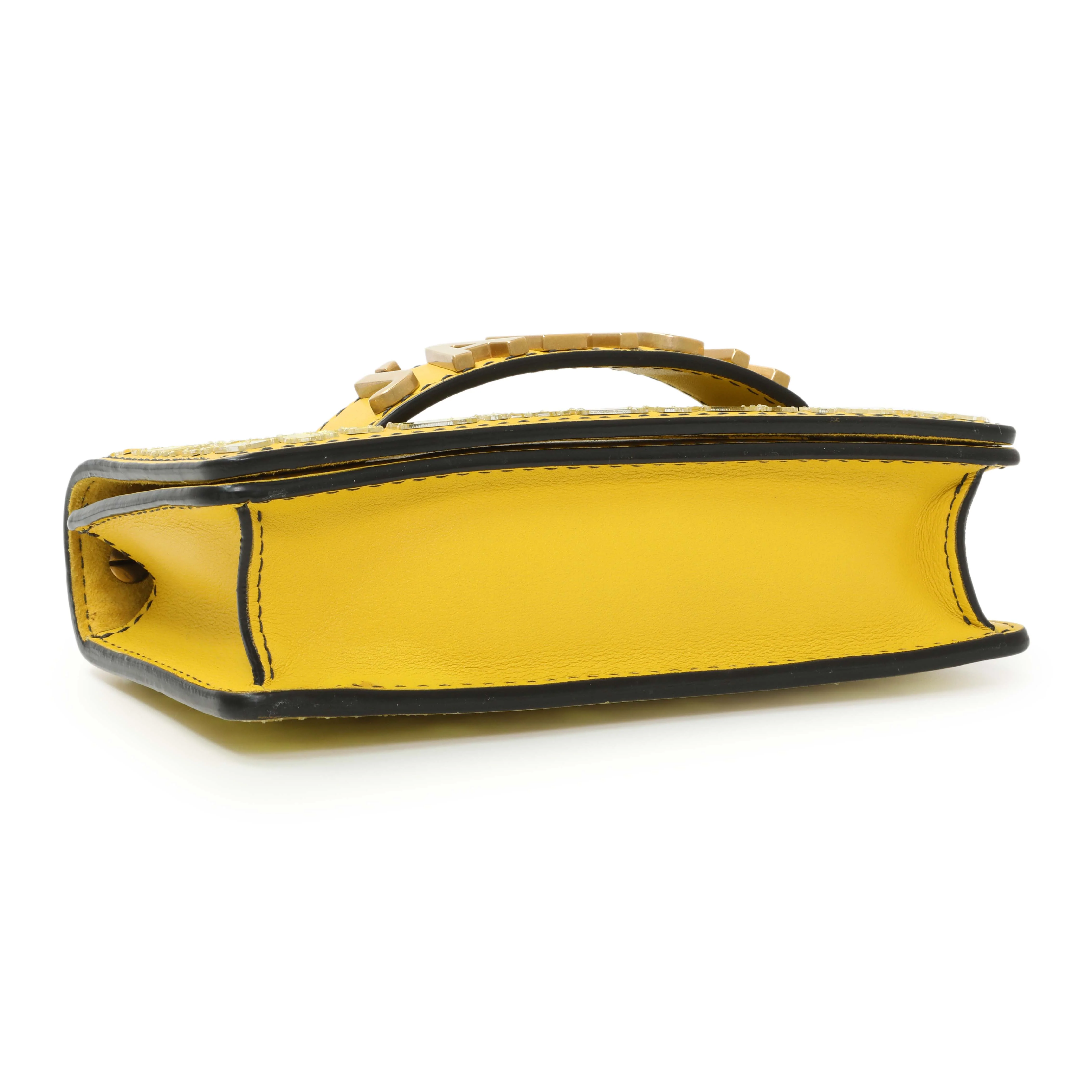 Christian Dior Yellow Suede Mosaic of Mirrors Mini J'Adior Chain Flap - Image 3