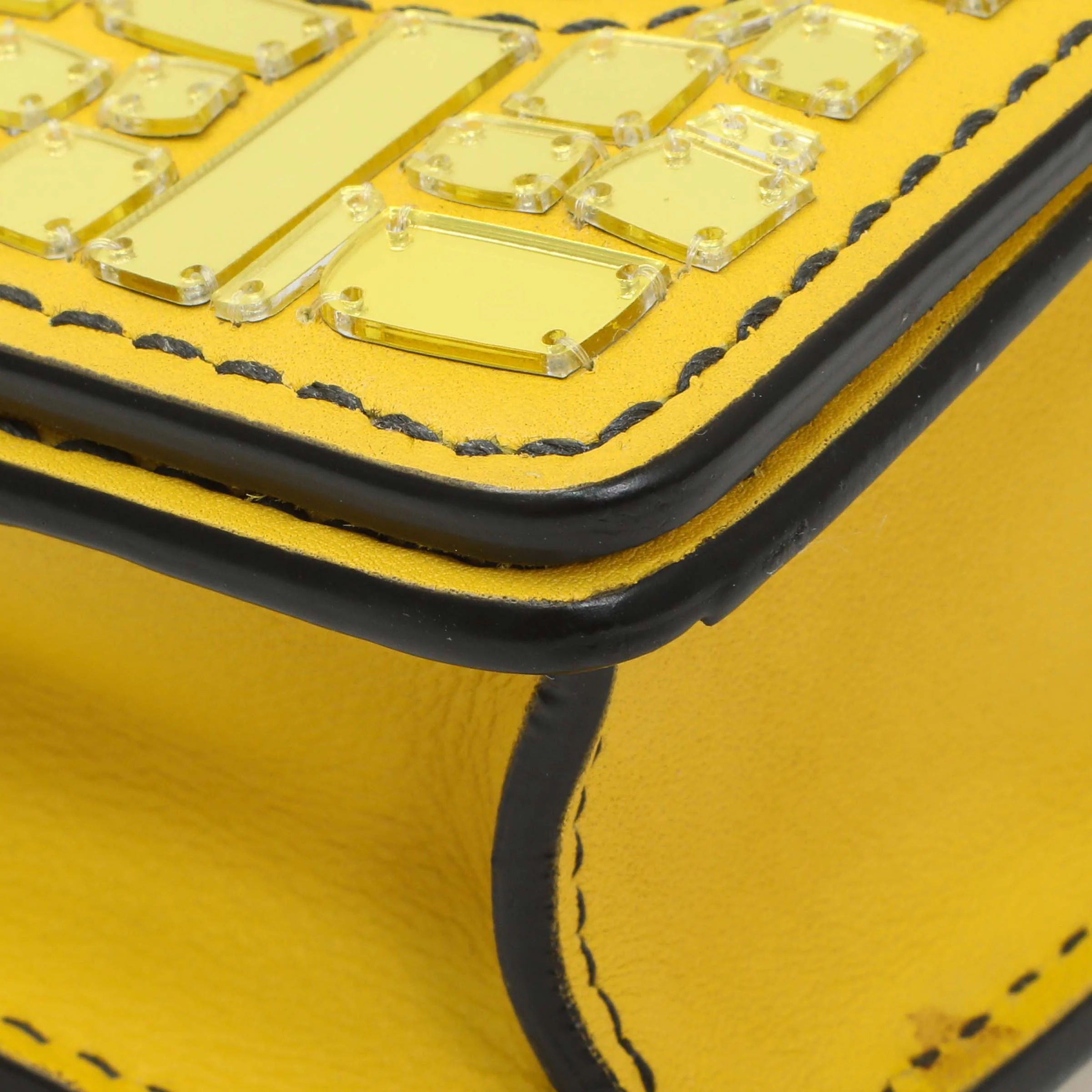Christian Dior Yellow Suede Mosaic of Mirrors Mini J'Adior Chain Flap - Image 4
