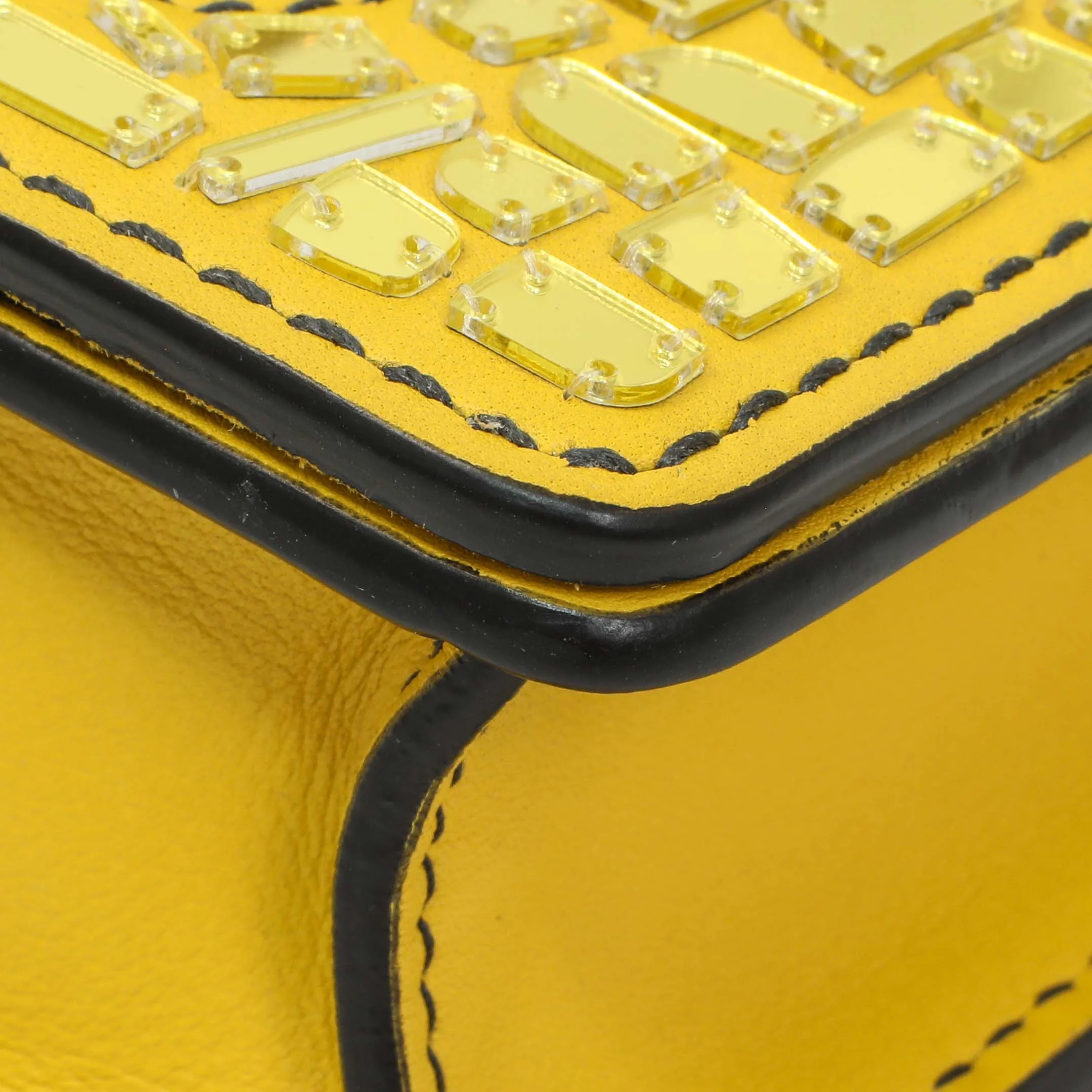 Christian Dior Yellow Suede Mosaic of Mirrors Mini J'Adior Chain Flap - Image 5