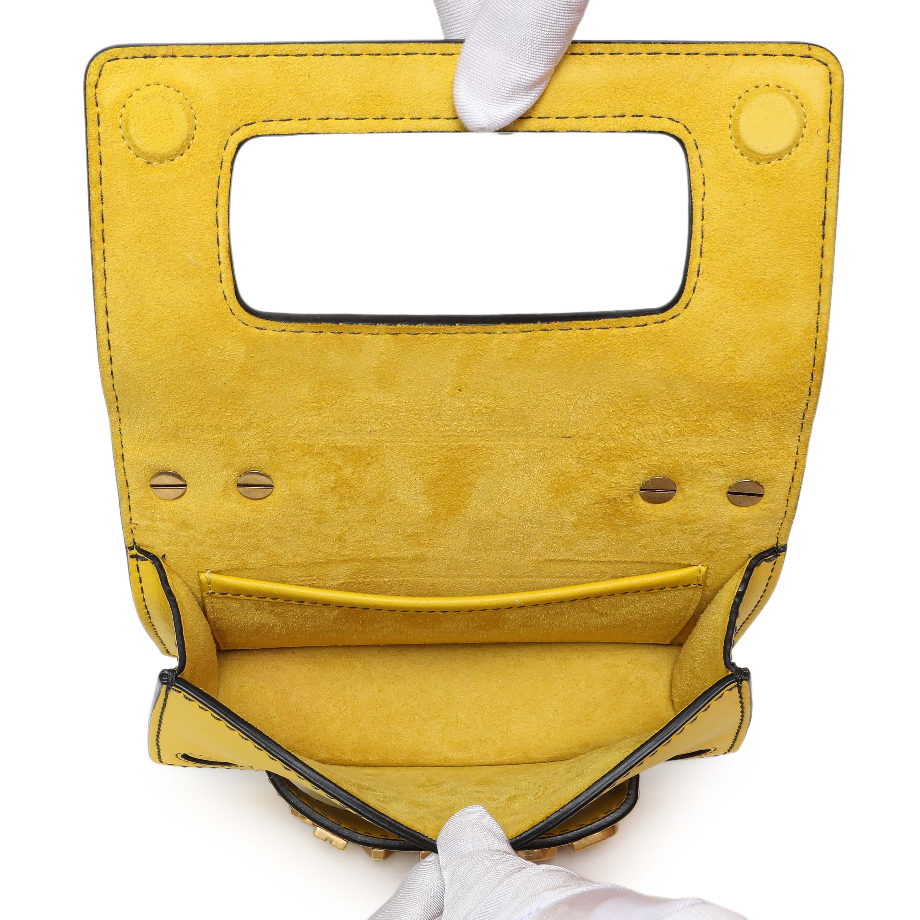 Christian Dior Yellow Suede Mosaic of Mirrors Mini J'Adior Chain Flap - Image 8