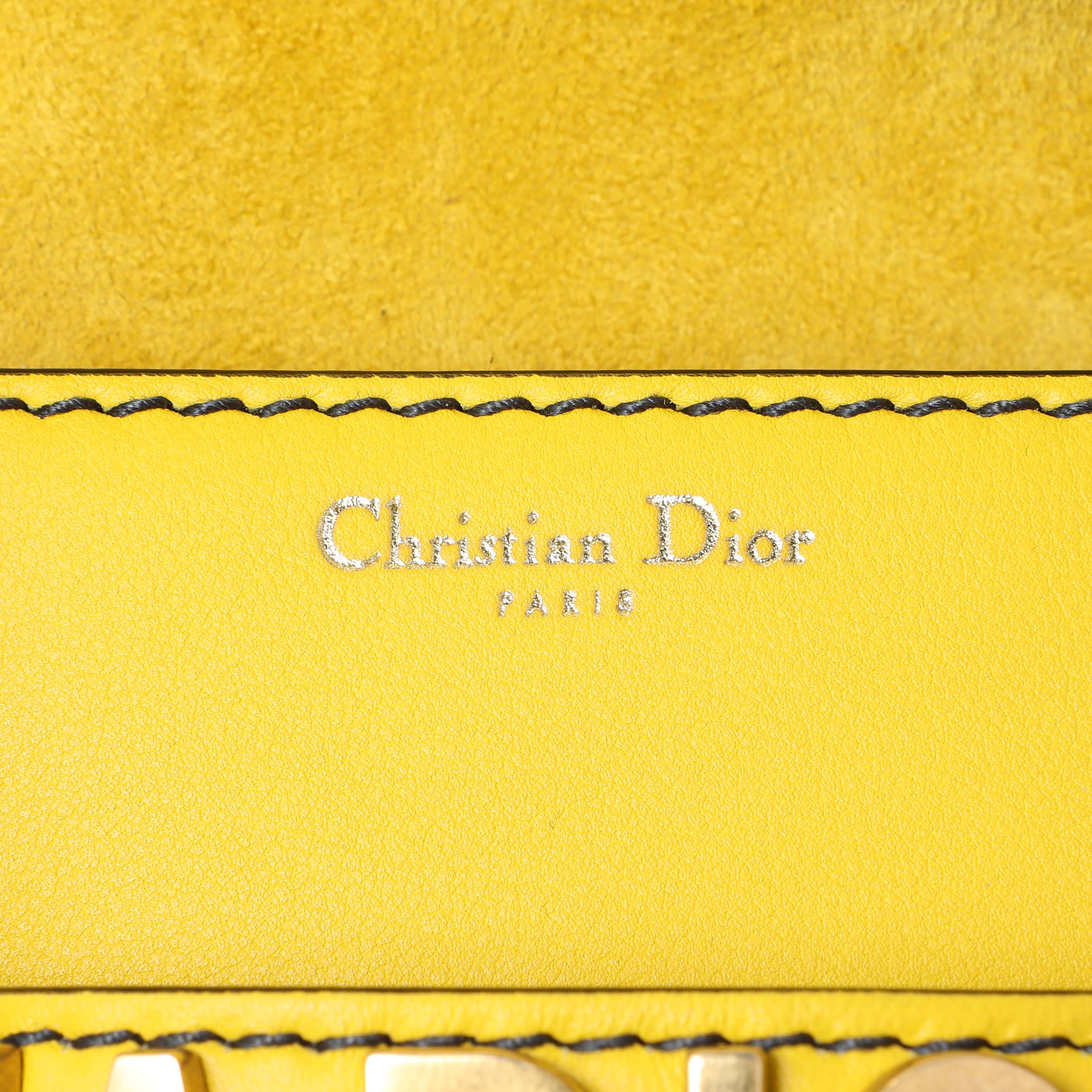 Christian Dior Yellow Suede Mosaic of Mirrors Mini J'Adior Chain Flap - Image 9