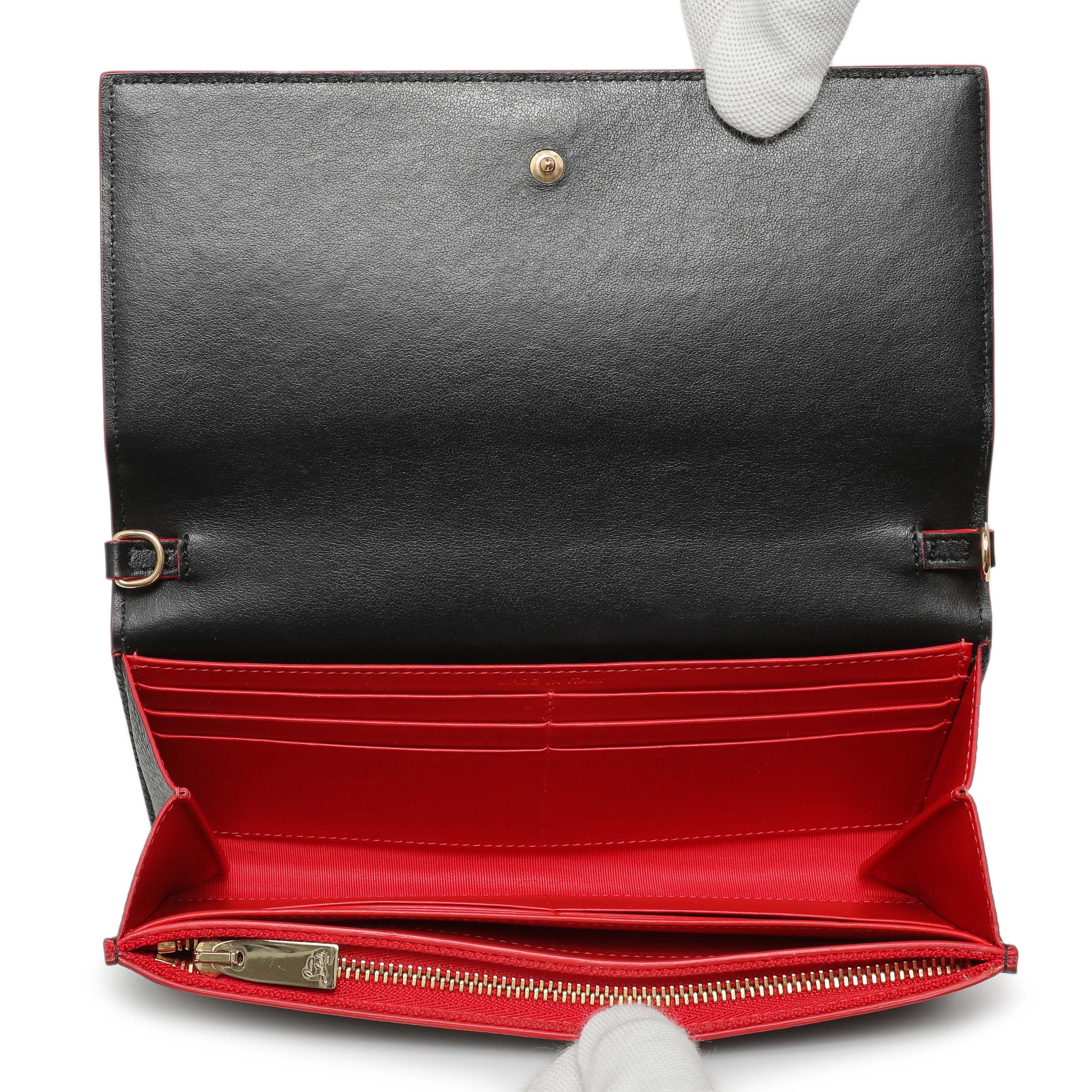 Christian Louboutin Black Calfskin Boudoir Chain Wallet - Image 6