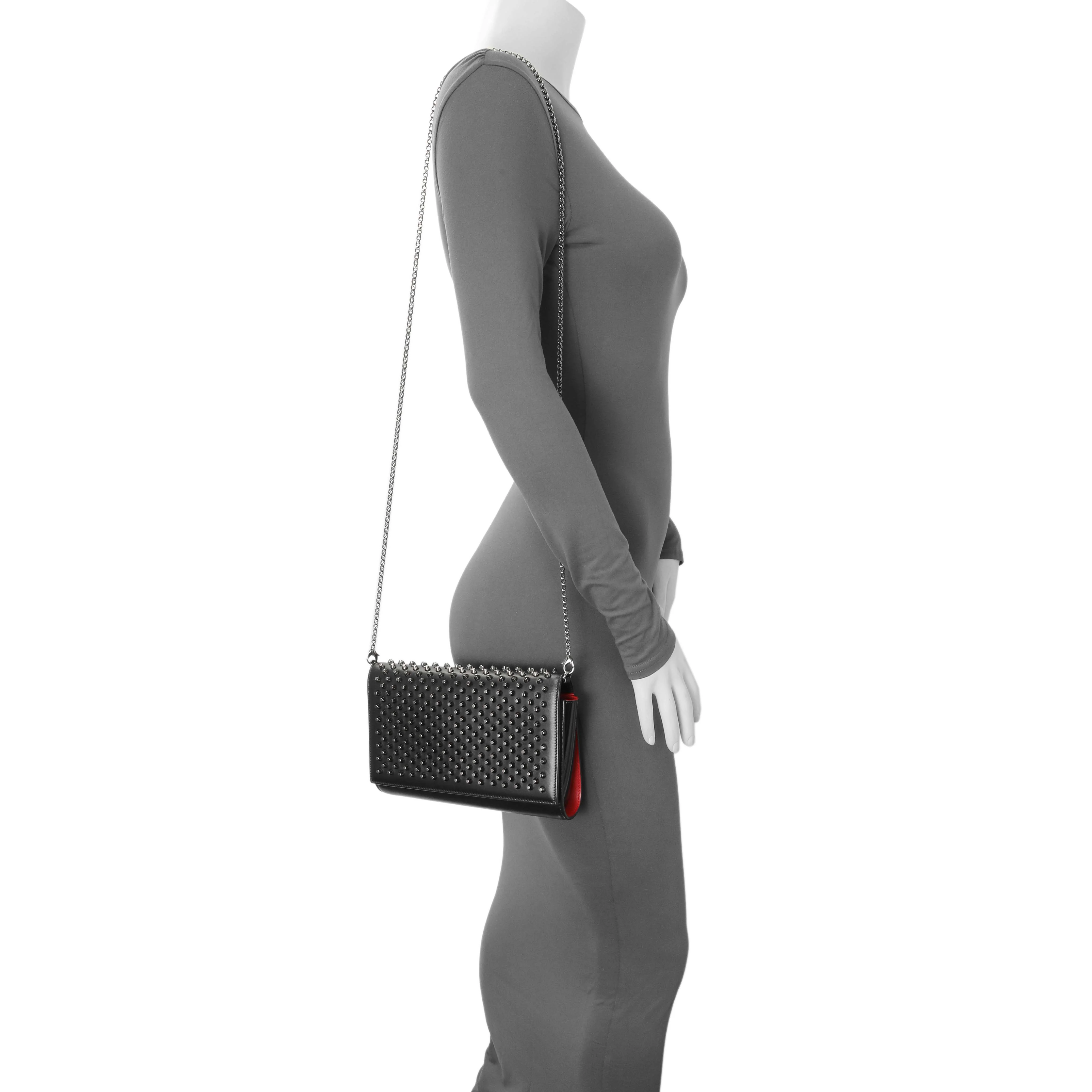Christian Louboutin Black Calfskin Paloma Clutch - Image 6