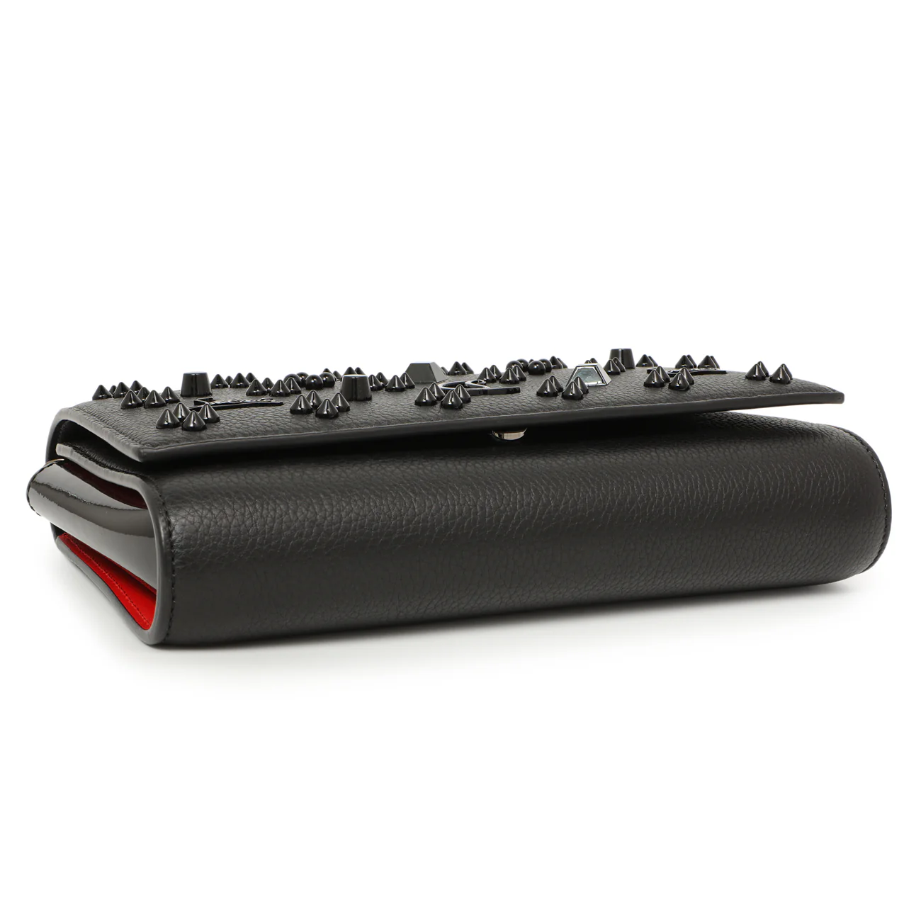 Christian Louboutin Black Calfskin Spikes Loubinthesky Paloma Clutch - Image 3