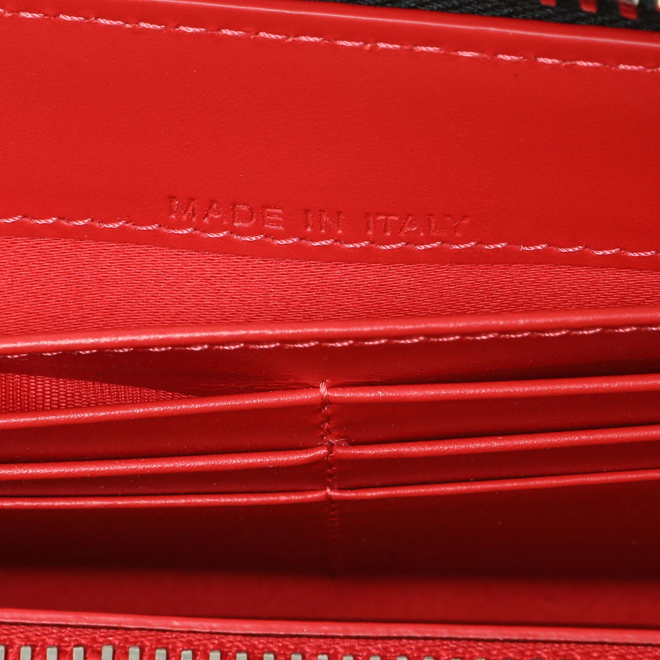 Christian Louboutin Silver Patent Leather Panettone Spiked Zip Around Wallet - Image 6
