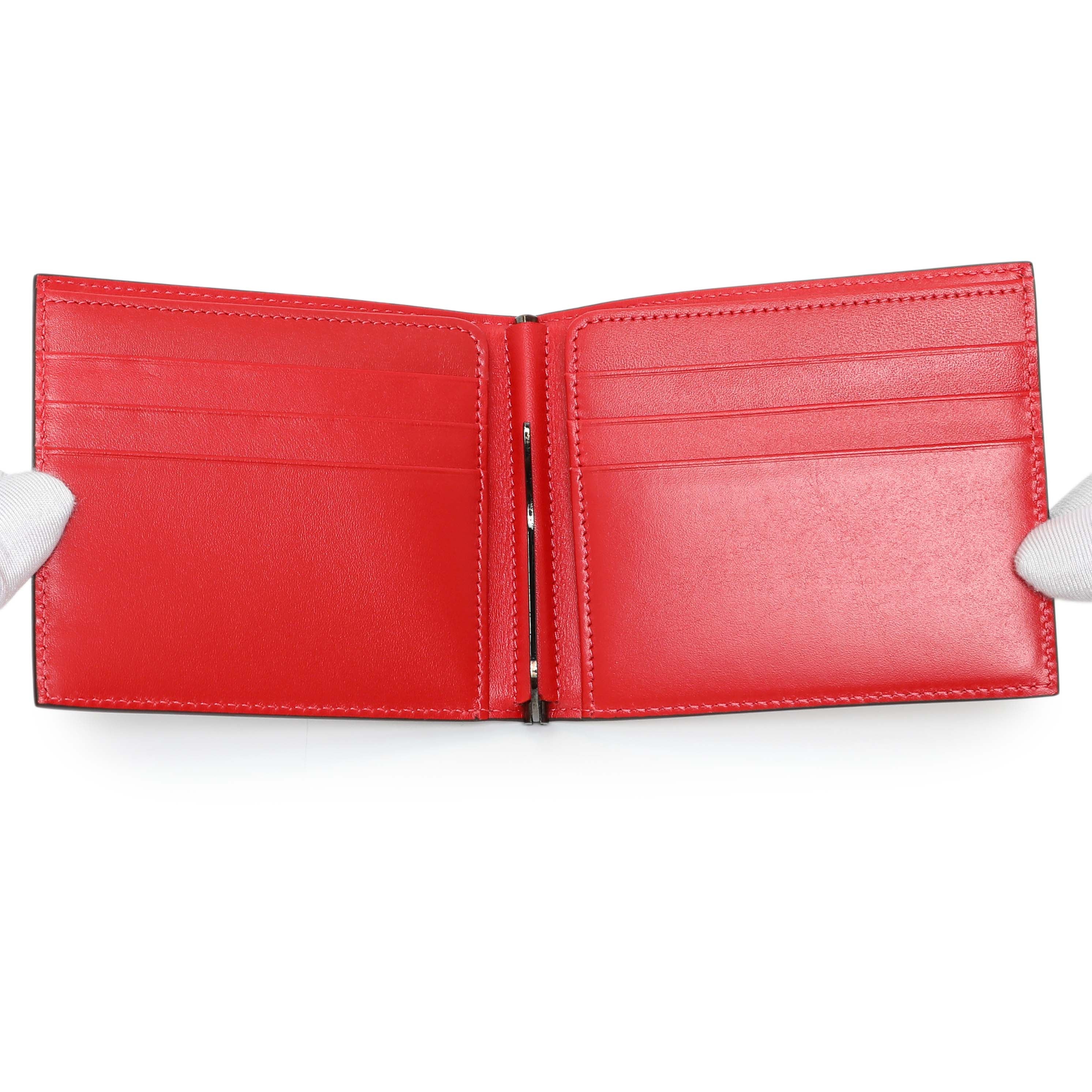 Christian Louboutin Tan Calfskin Spiked Bill Clip Wallet - Image 4