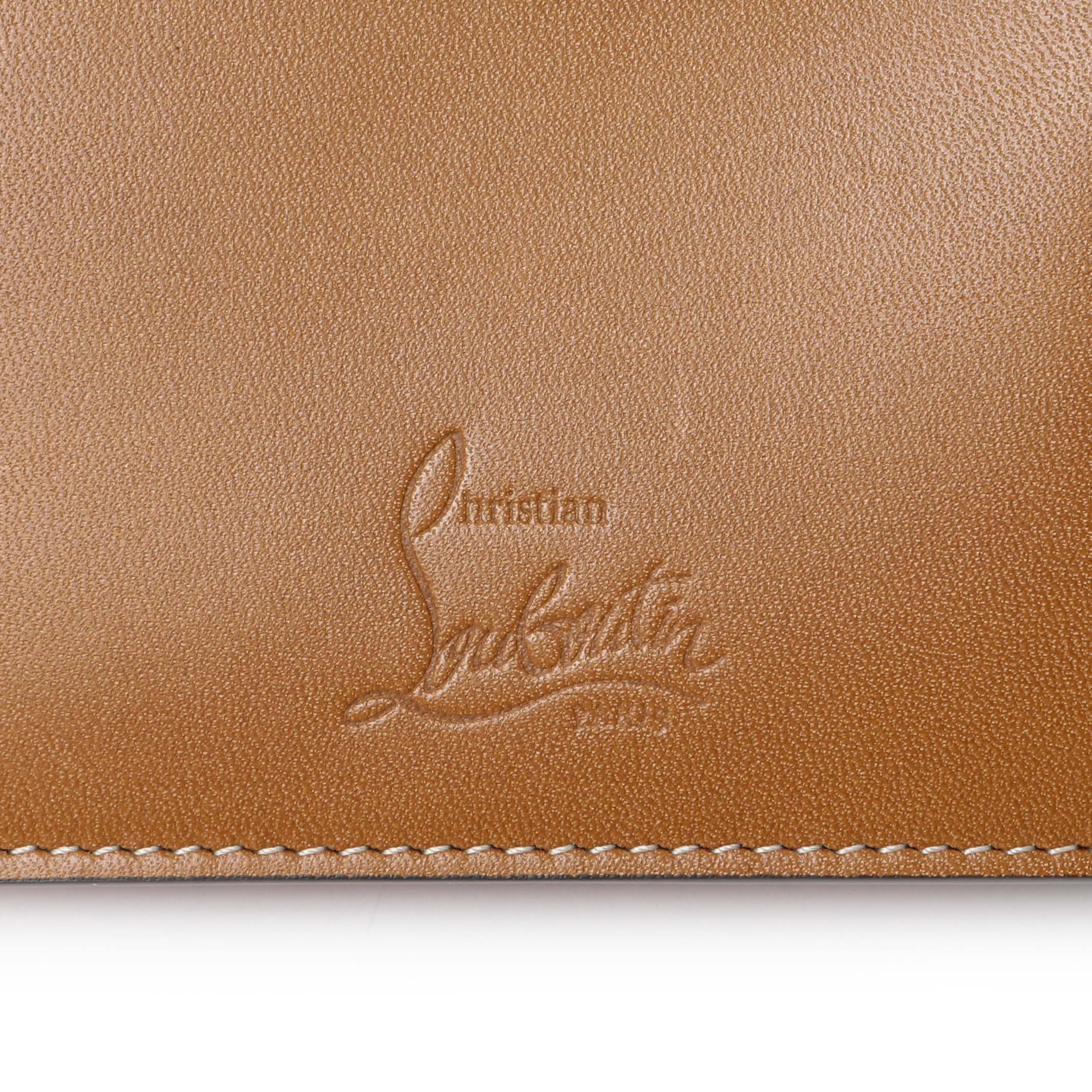Christian Louboutin Tan Calfskin Spiked Bill Clip Wallet - Image 5
