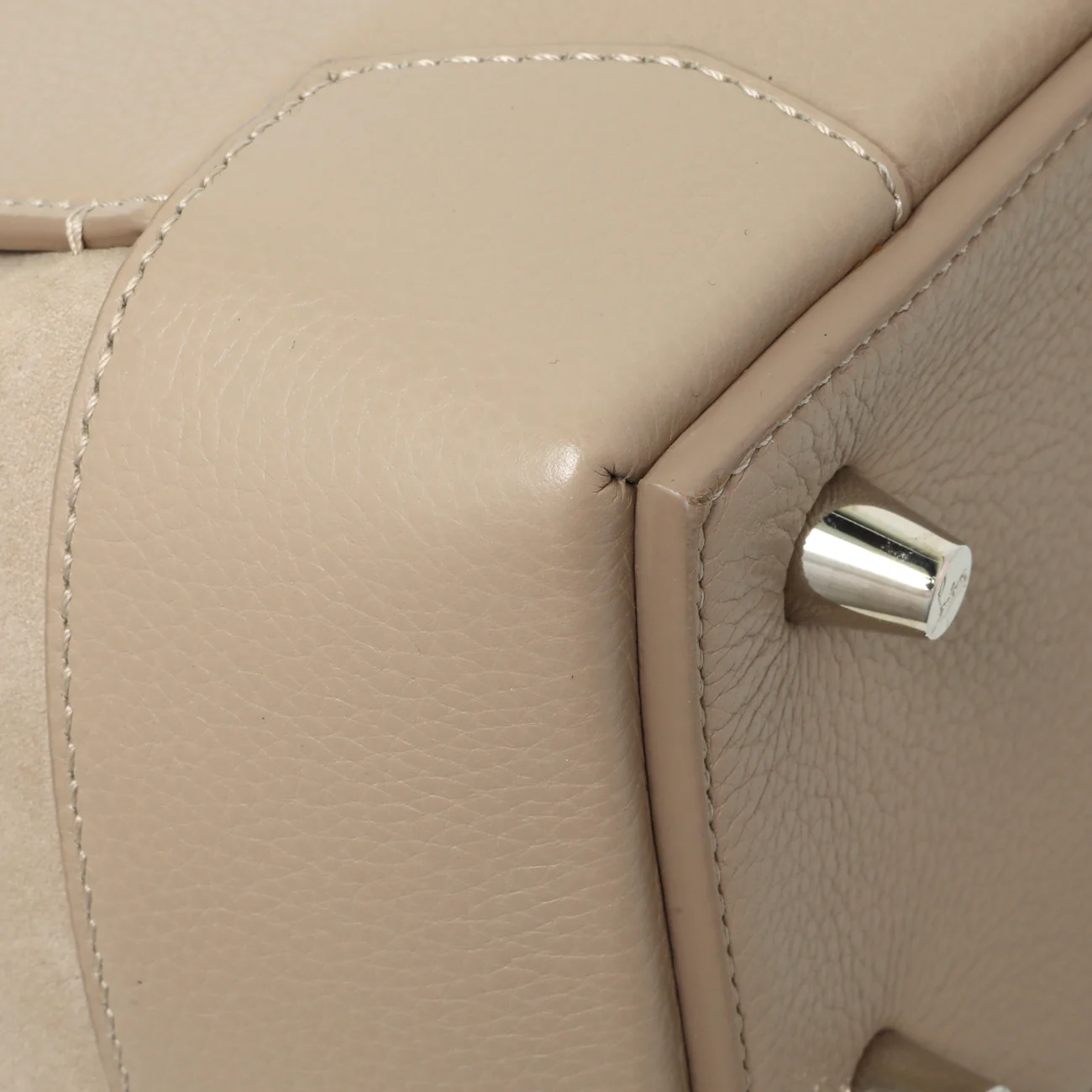 Christian Louboutin Taupe Calfskin Suede Small Eloise Tote - Image 4
