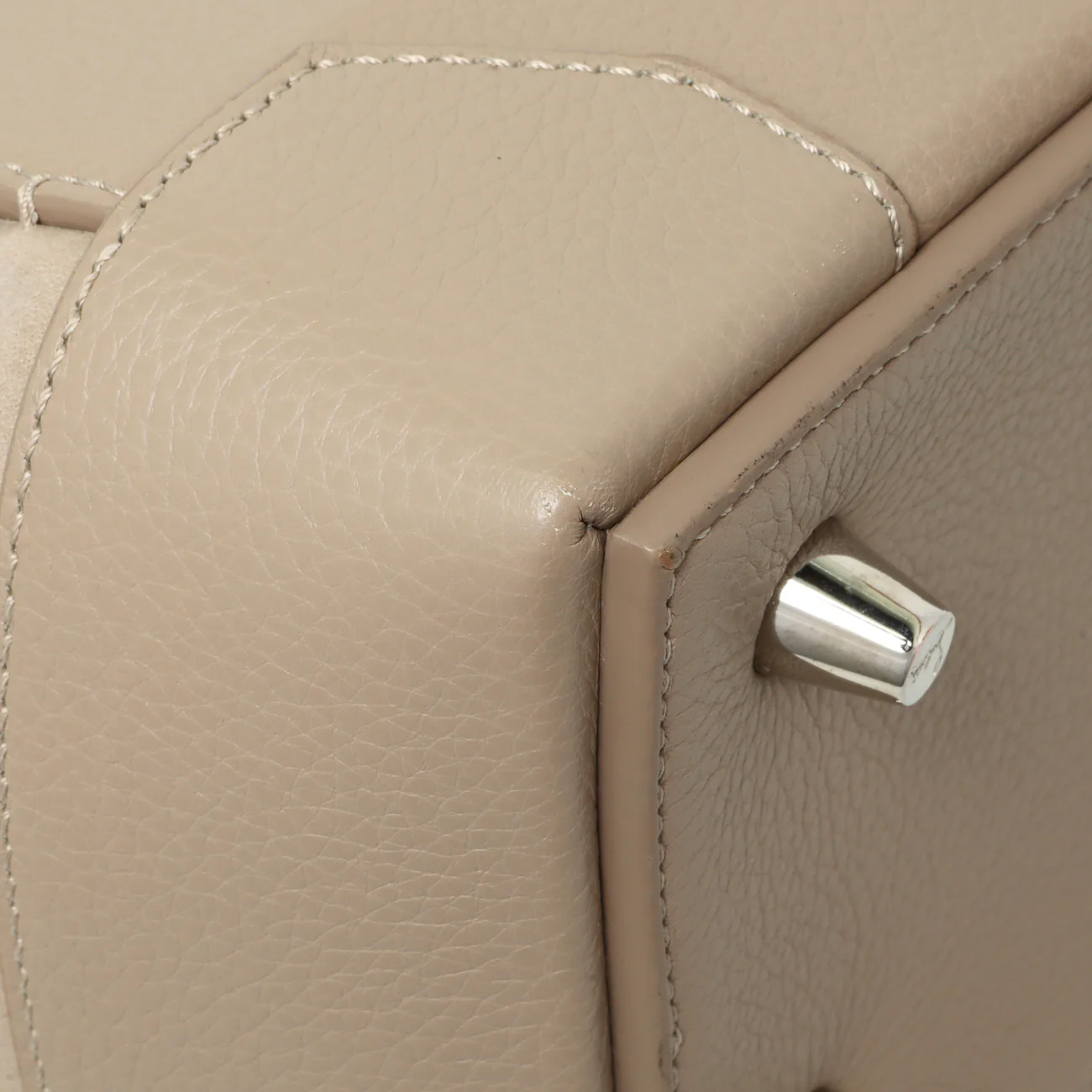 Christian Louboutin Taupe Calfskin Suede Small Eloise Tote - Image 6