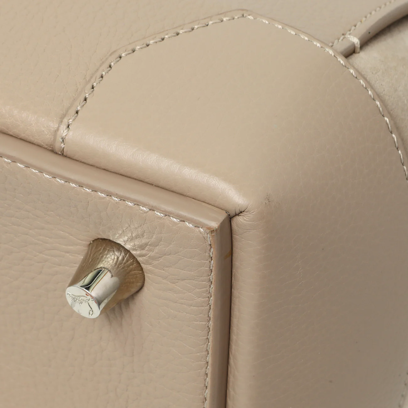 Christian Louboutin Taupe Calfskin Suede Small Eloise Tote - Image 7
