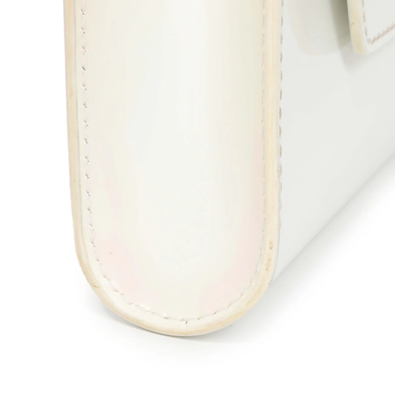 Christian Louboutin White Patent Vero Dodat Clutch - Image 8