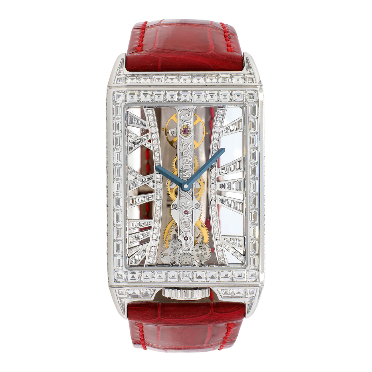 Corum 18K White Gold Diamond Golden Bridge B113/03306